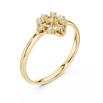 Gold Petite Dewdrop Whisper Band Right View