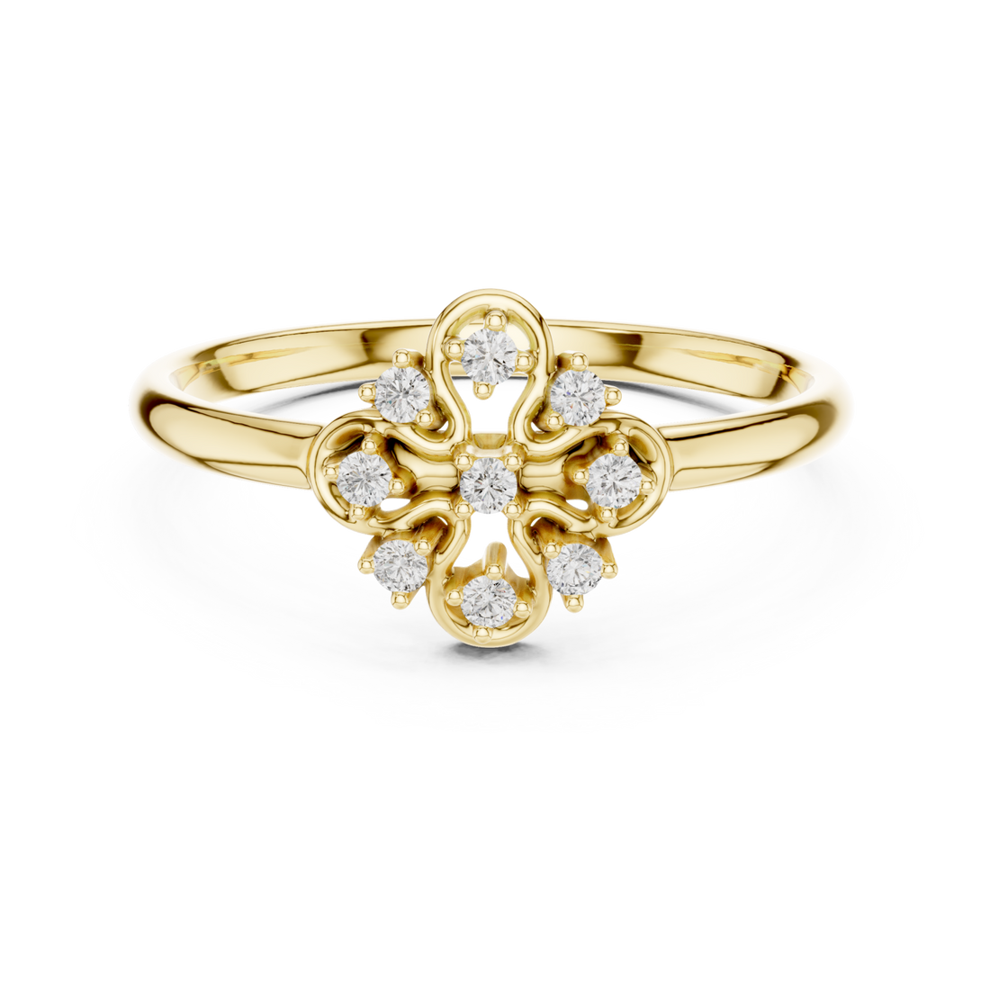 Gold Petite Dewdrop Whisper Band Right View