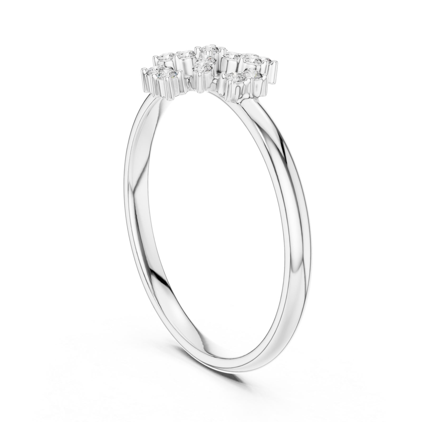  White Gold Celestial Harmony Florale Ring Left View