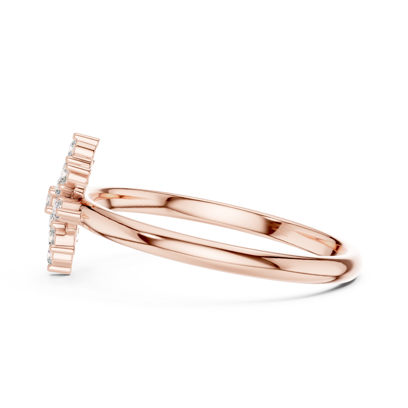  Rose Gold Chic Petal Harmony Signature Cocktail Ring Side View