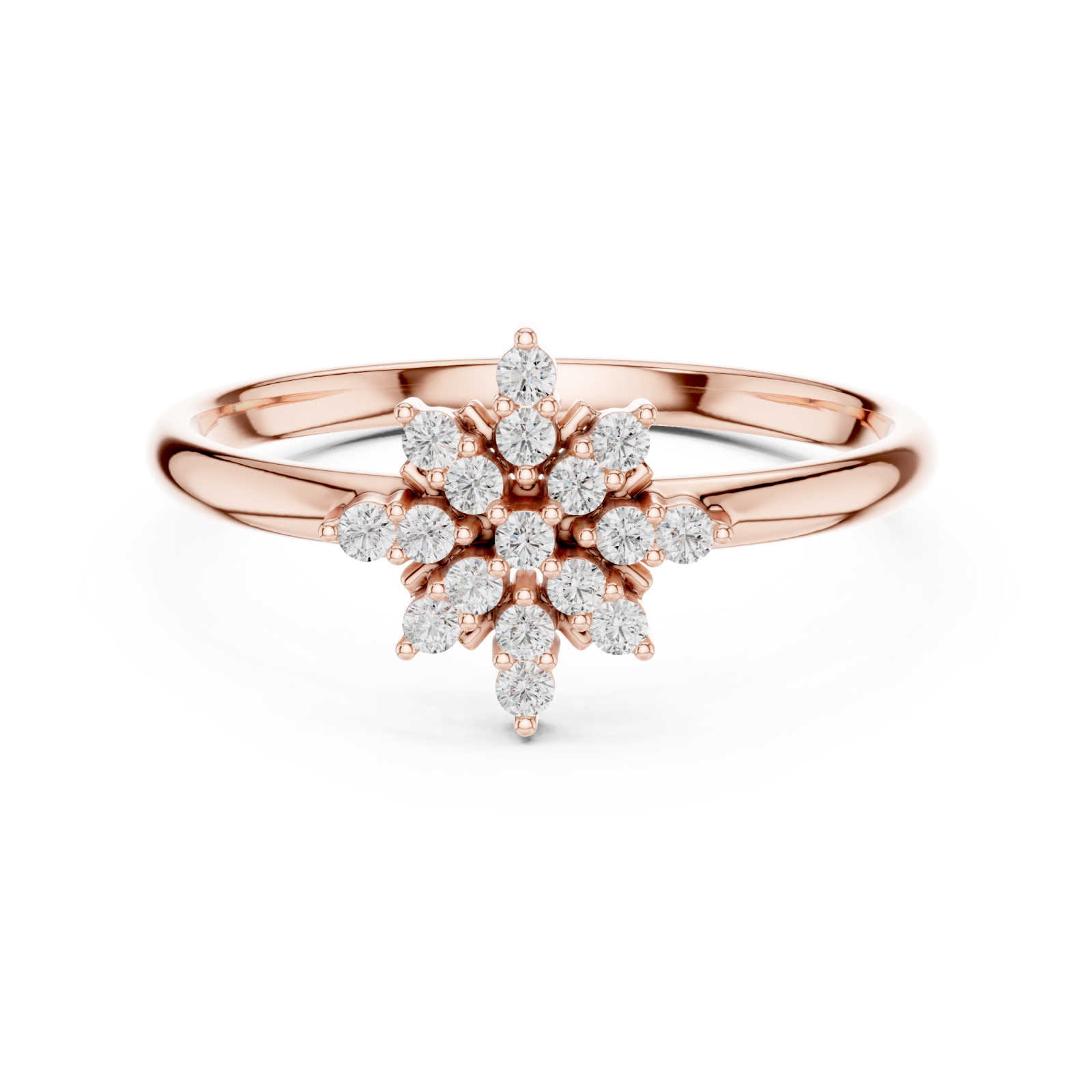  Rose Gold Chic Petal Harmony Signature Cocktail Ring Front View