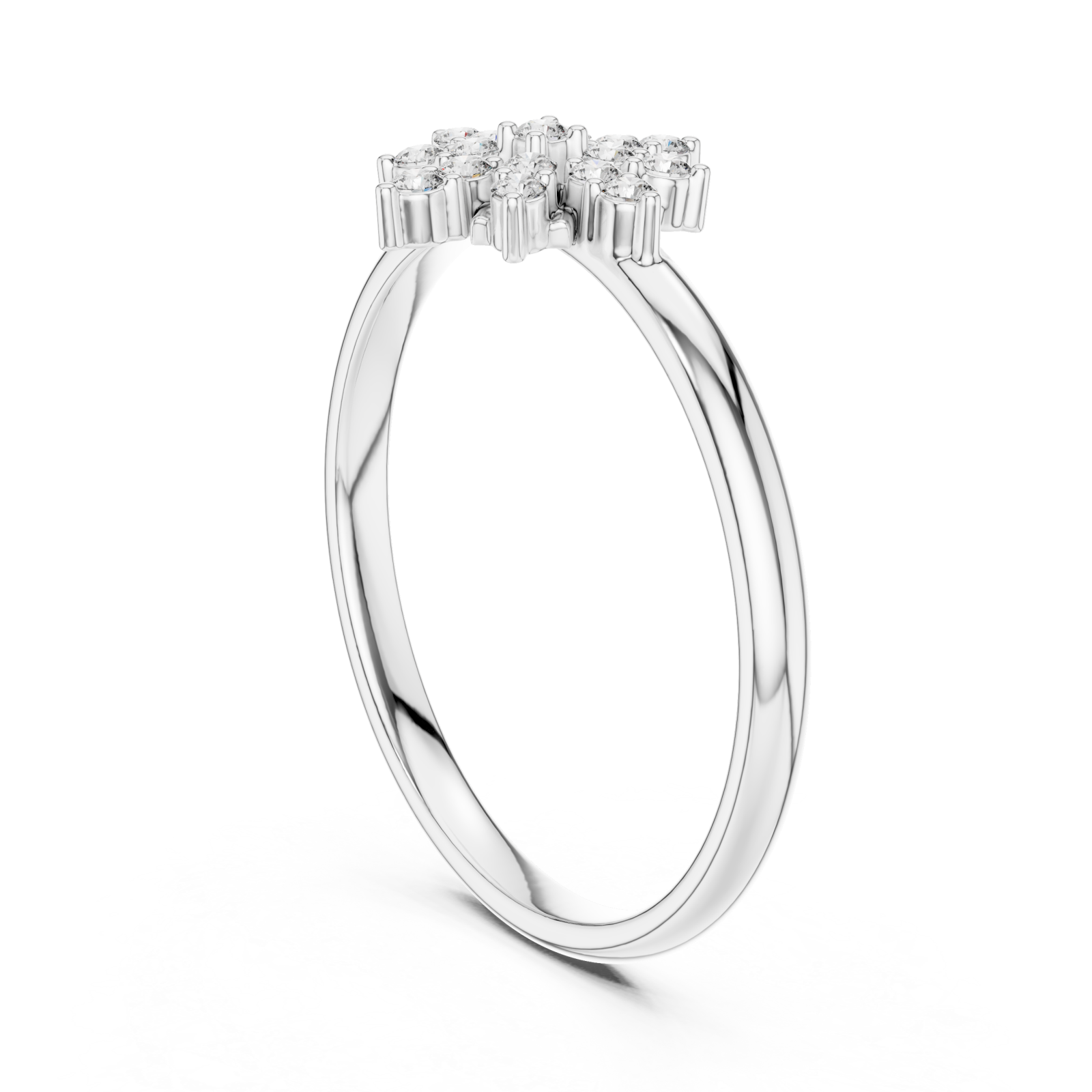  White Gold Chic Petal Harmony Signature Cocktail Ring Left View