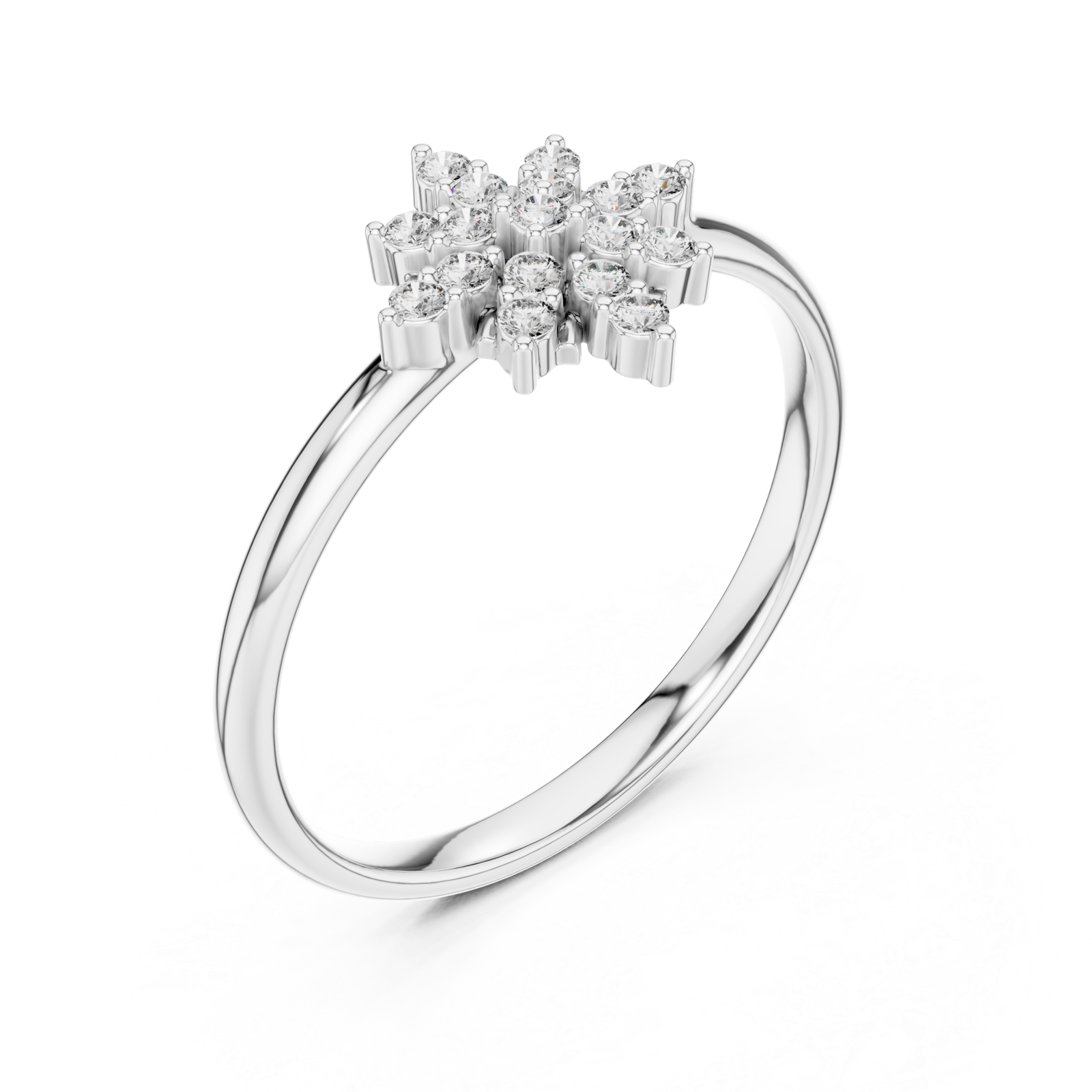  White Gold Chic Petal Harmony Signature Cocktail Ring Right View
