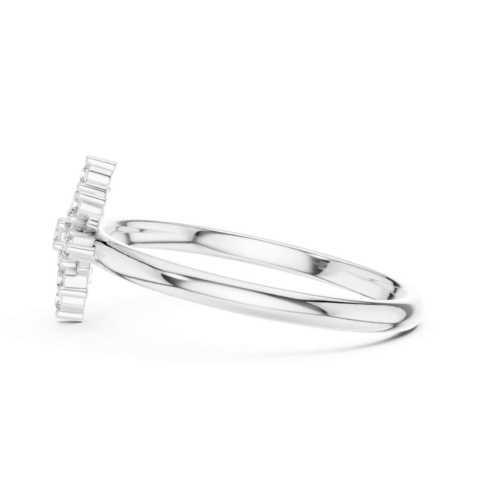  White Gold Chic Petal Harmony Signature Cocktail Ring Side View