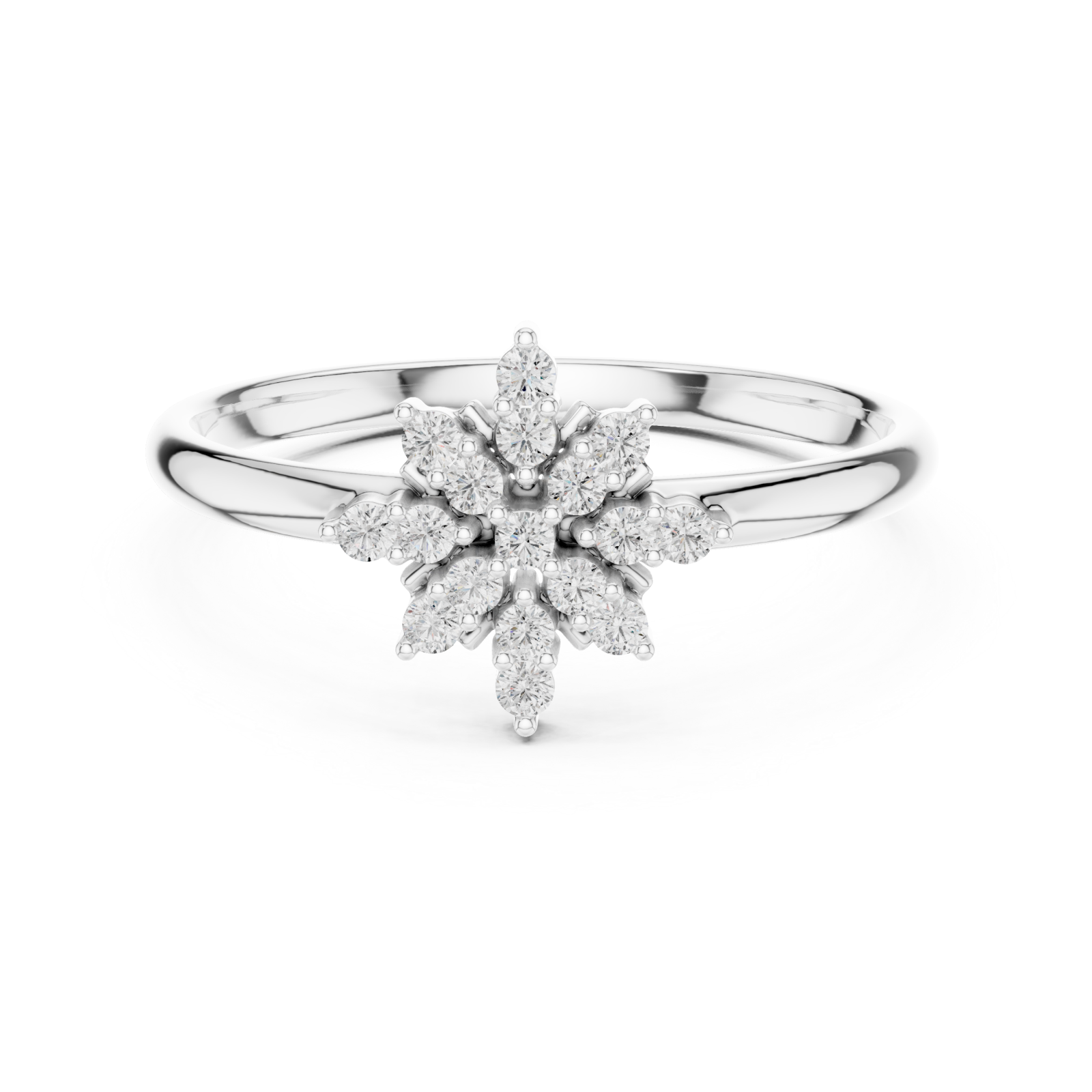  White Gold Chic Petal Harmony Signature Cocktail Ring Front View