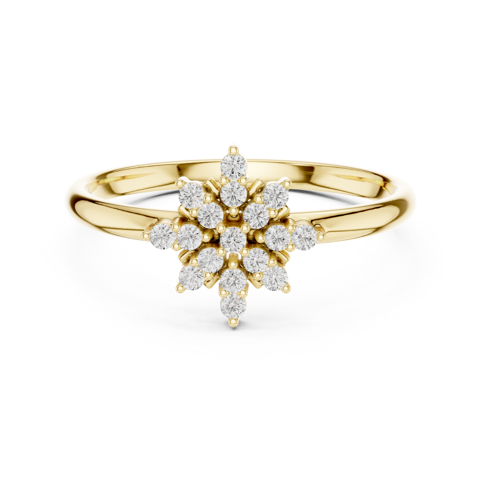  Gold Chic Petal Harmony Signature Cocktail Ring Front View