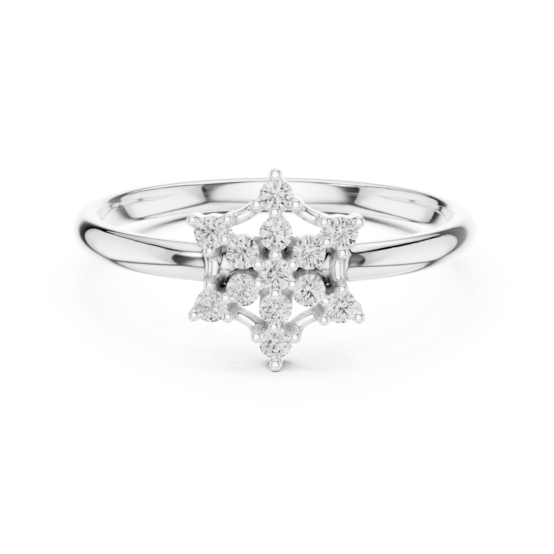  White Gold Eternal Frost Petal Silhouette Ornament Ring Right View