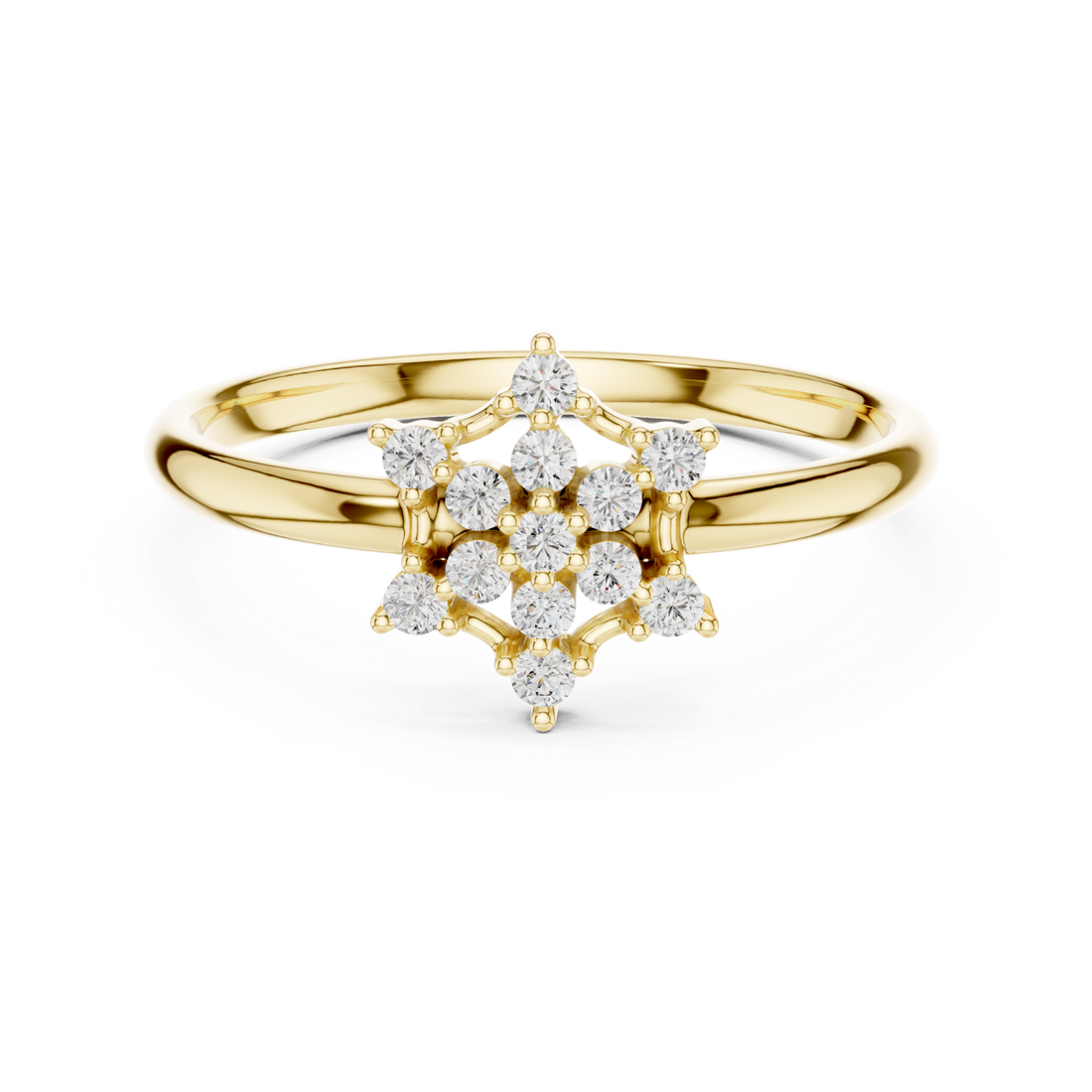 Gold Eternal Frost Petal Silhouette Ornament Ring Right View