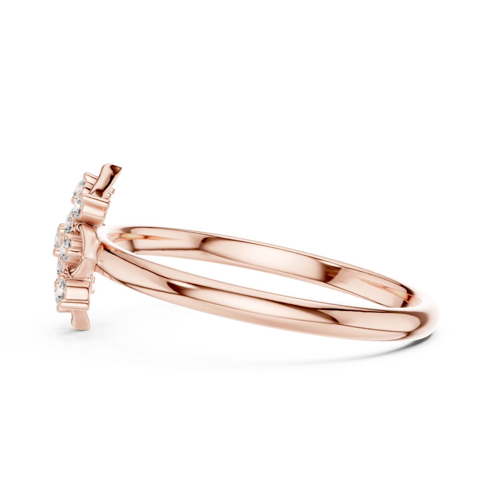  Rose Gold Twilight Garden Luxe Flower Accent Ring Side View