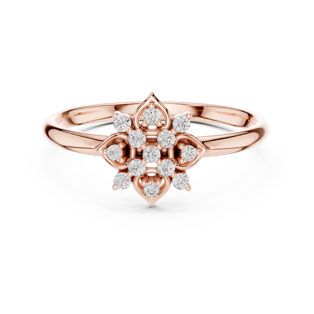  Rose Gold Twilight Garden Luxe Flower Accent Ring Right View