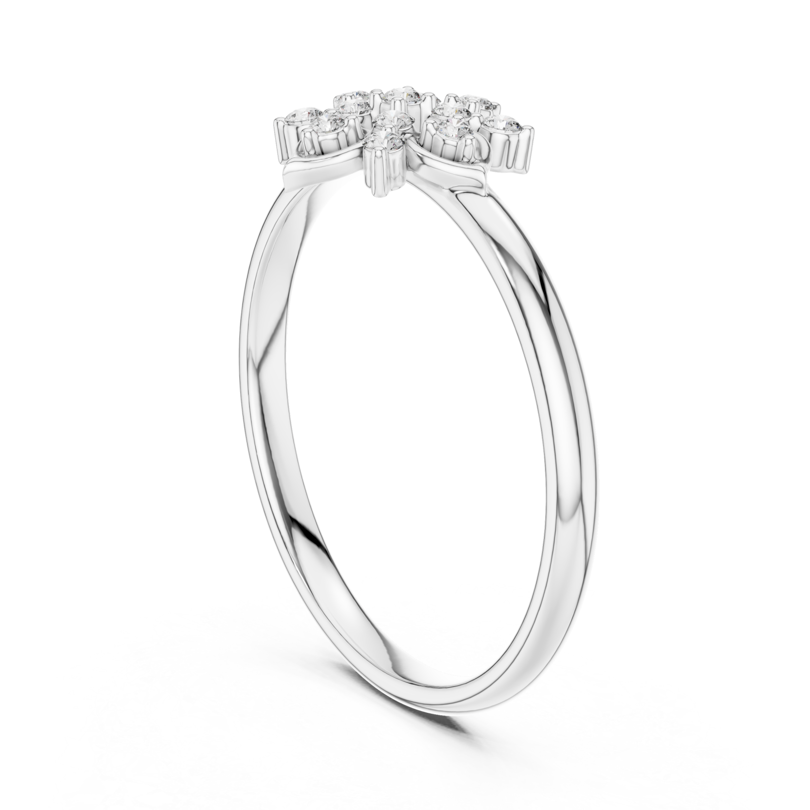  White Gold Twilight Garden Luxe Flower Accent Ring Left View