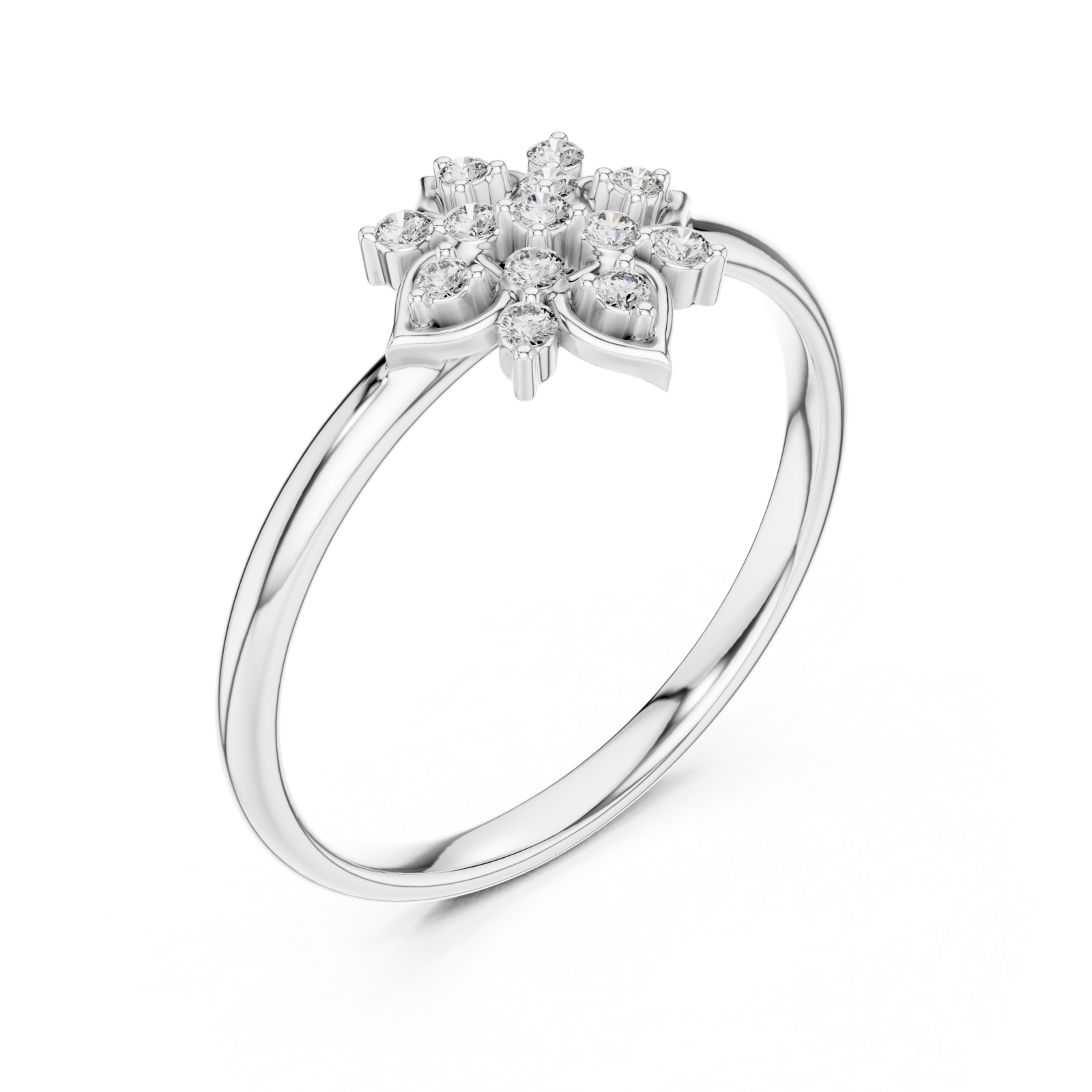  White Gold Twilight Garden Luxe Flower Accent Ring Right View