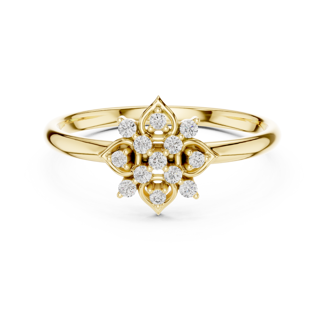 Gold Twilight Garden Luxe Flower Accent Ring Right View
