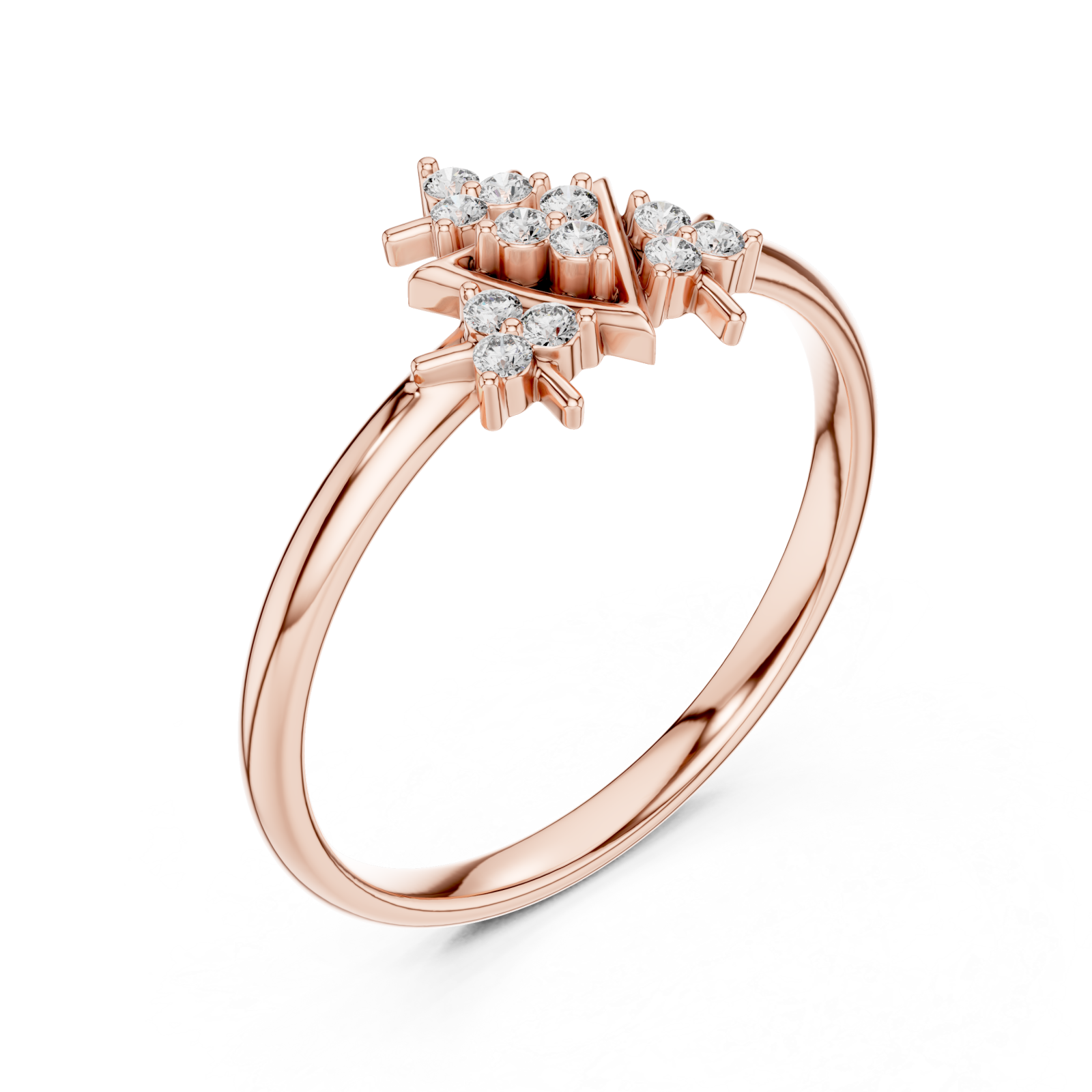  Rose Gold Whispering Light Mosaic Stackable Ring Right View