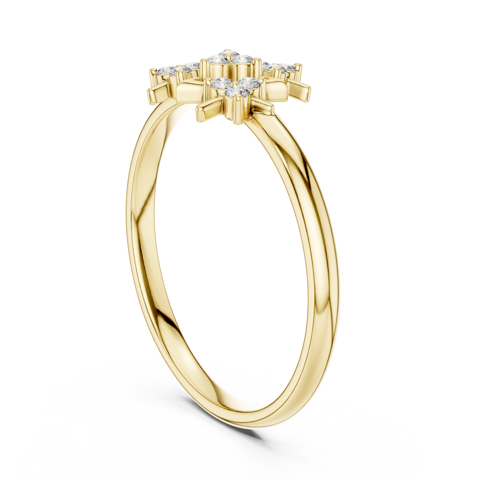  Gold Whispering Light Mosaic Stackable Ring Left View