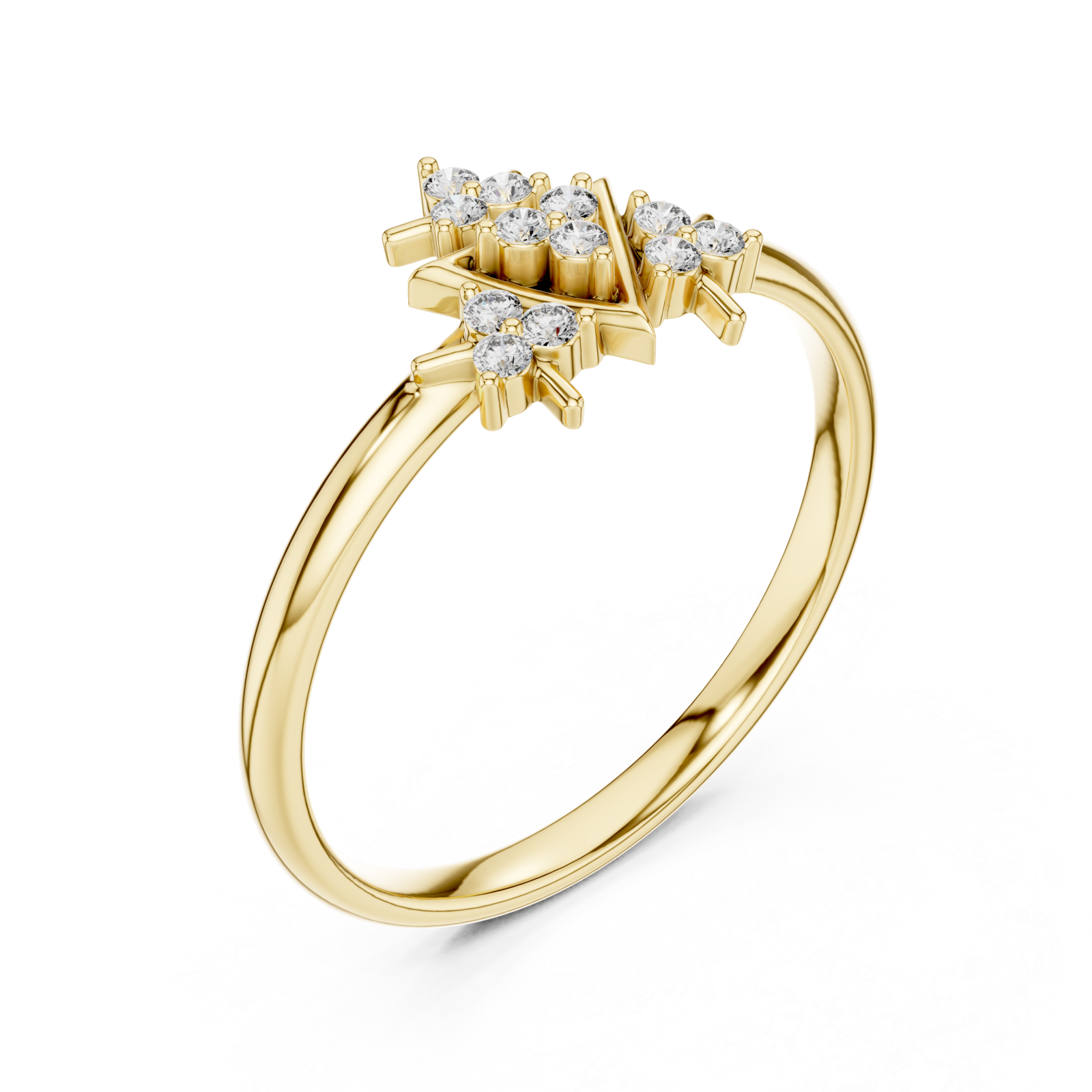 Gold Whispering Light Mosaic Stackable Ring Right View