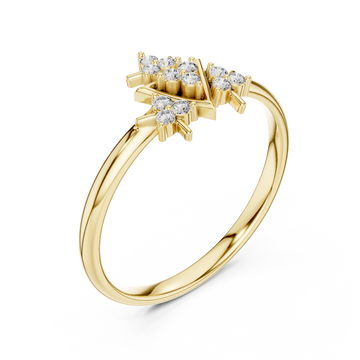Gold Whispering Light Mosaic Stackable Ring Right View