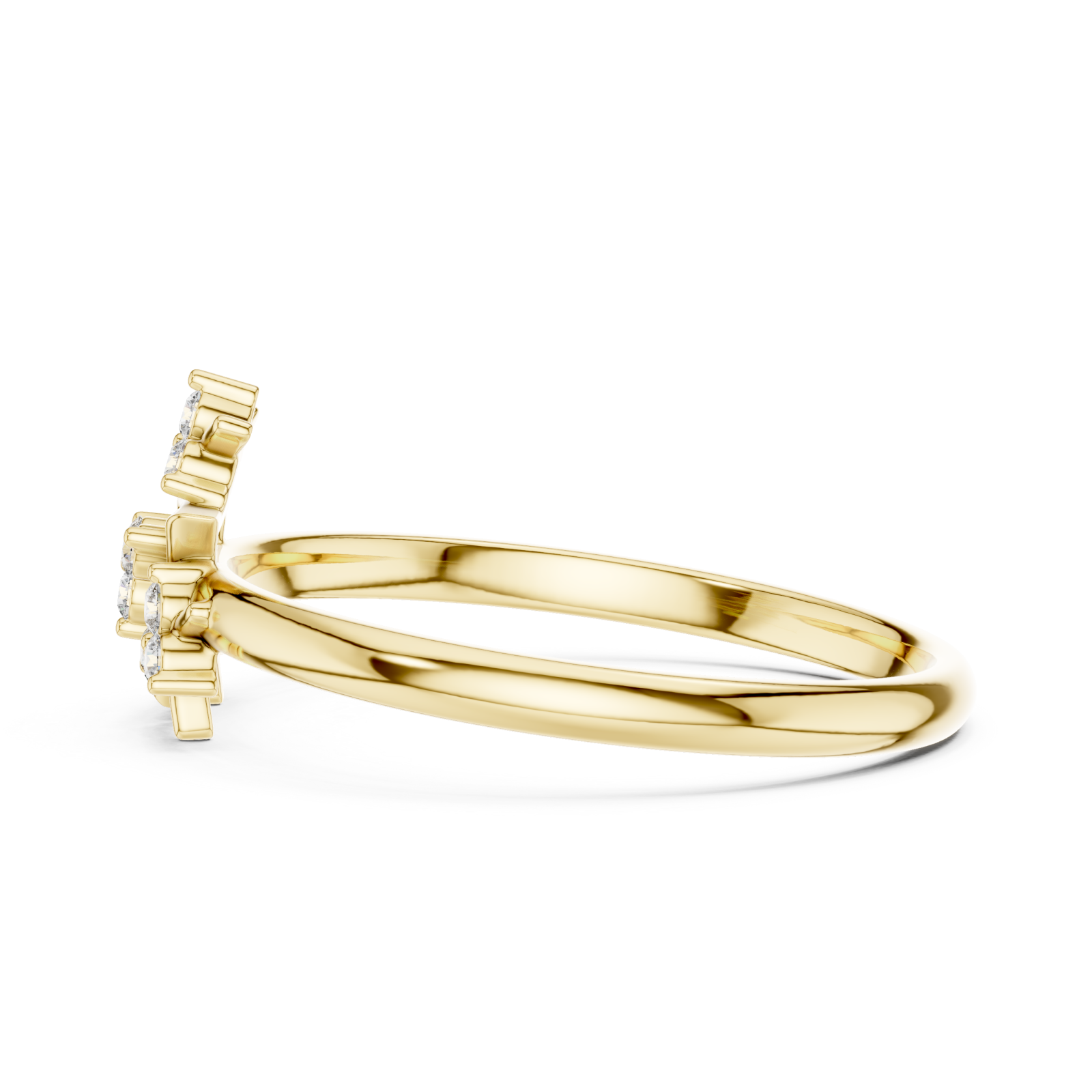  Gold Whispering Light Mosaic Stackable Ring Side View