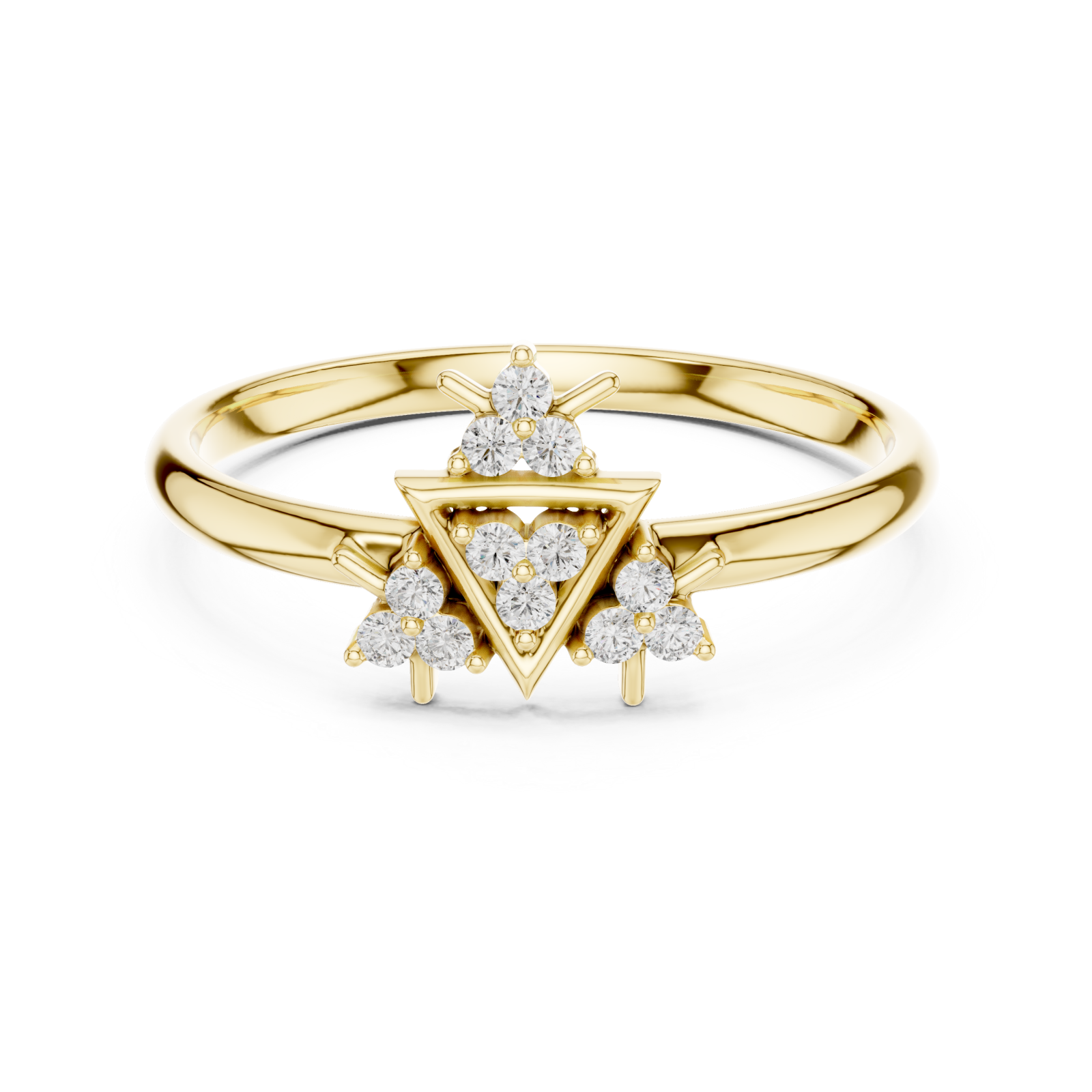  Gold Whispering Light Mosaic Stackable Ring Front View