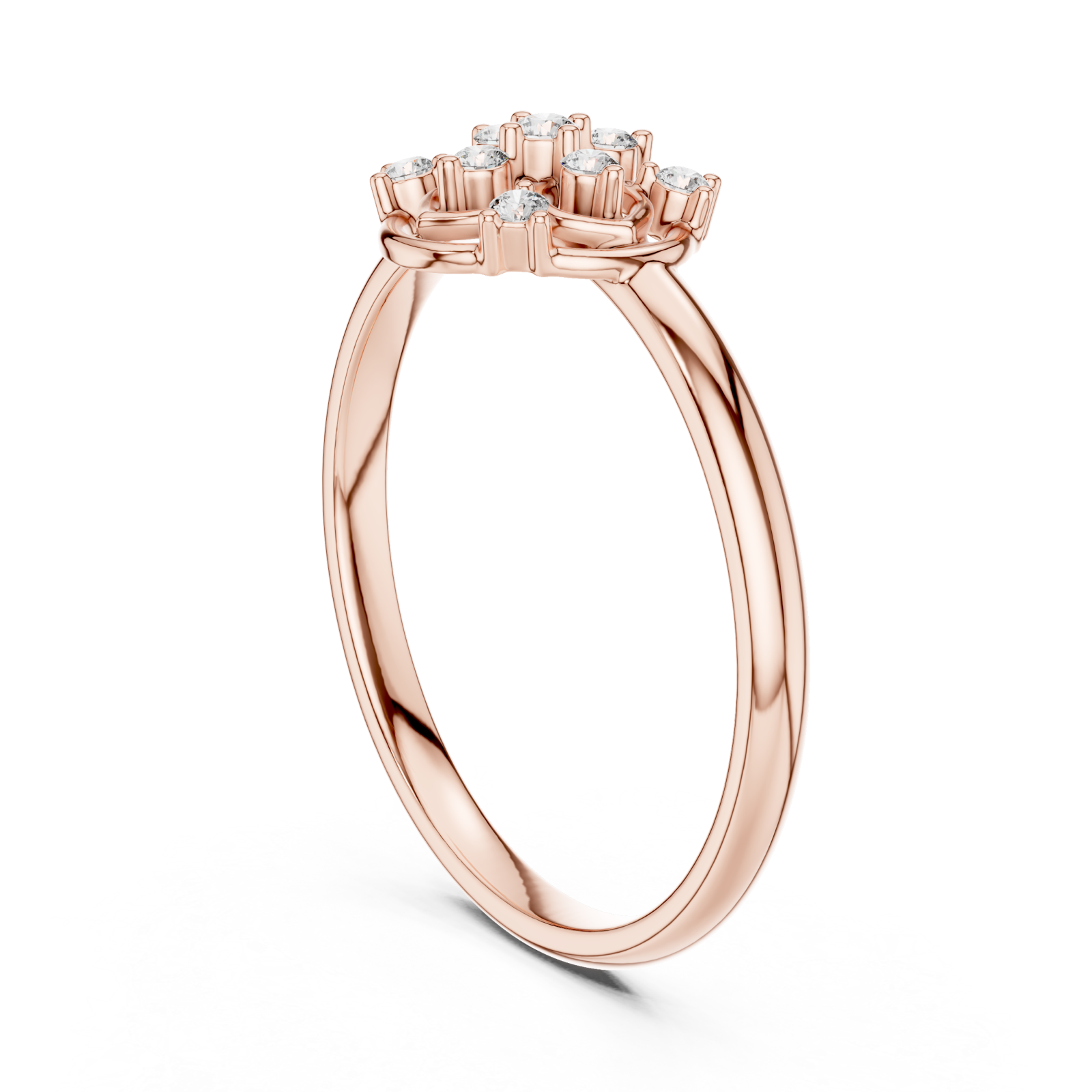  Rose Gold Celestial Cluster Petal Ring Left View