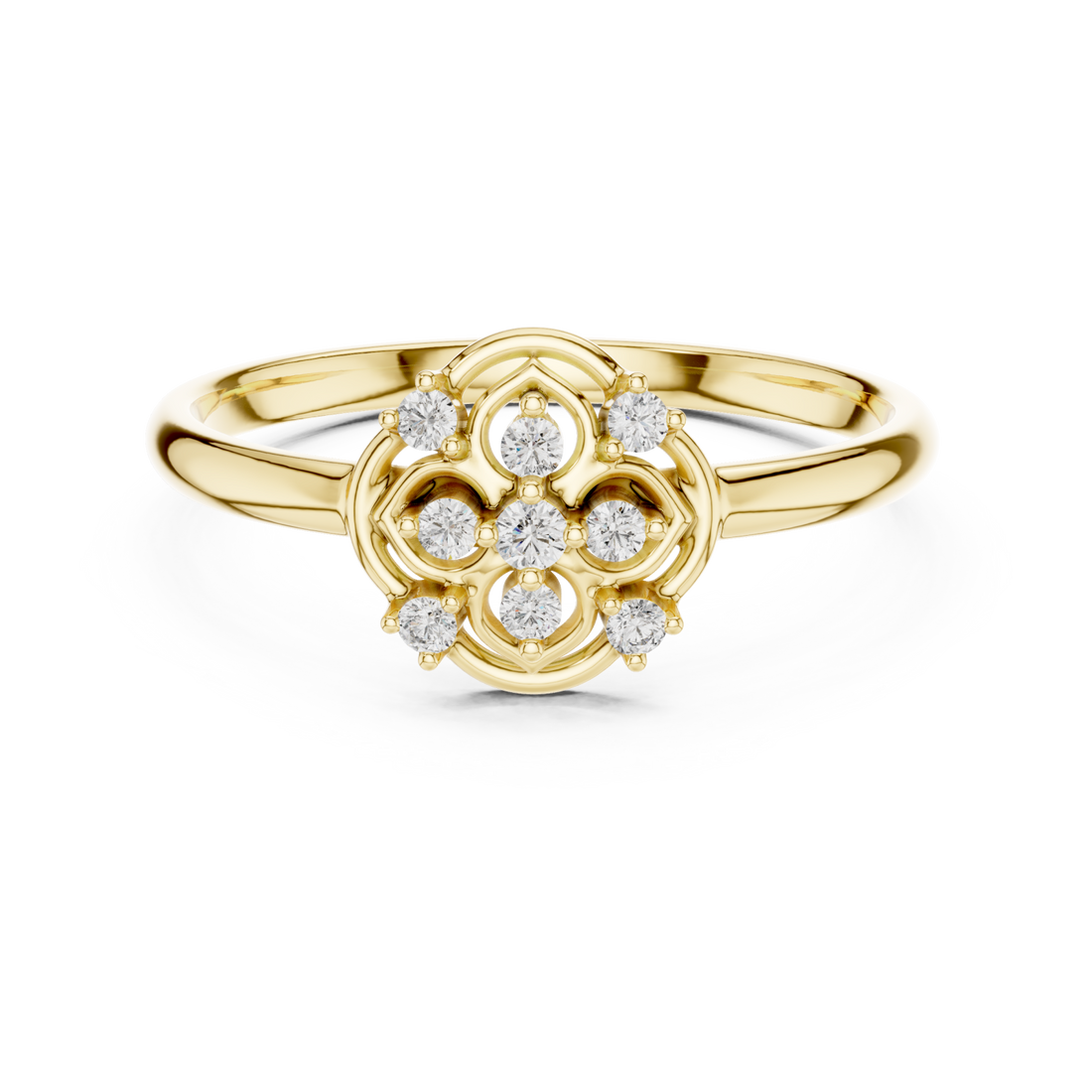 Gold Celestial Cluster Petal Ring Right View