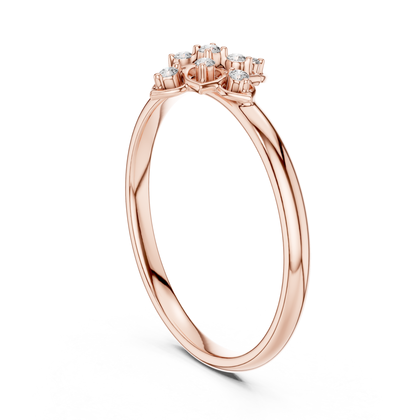  Rose Gold Dewdrop Harmony Band Ring Left View