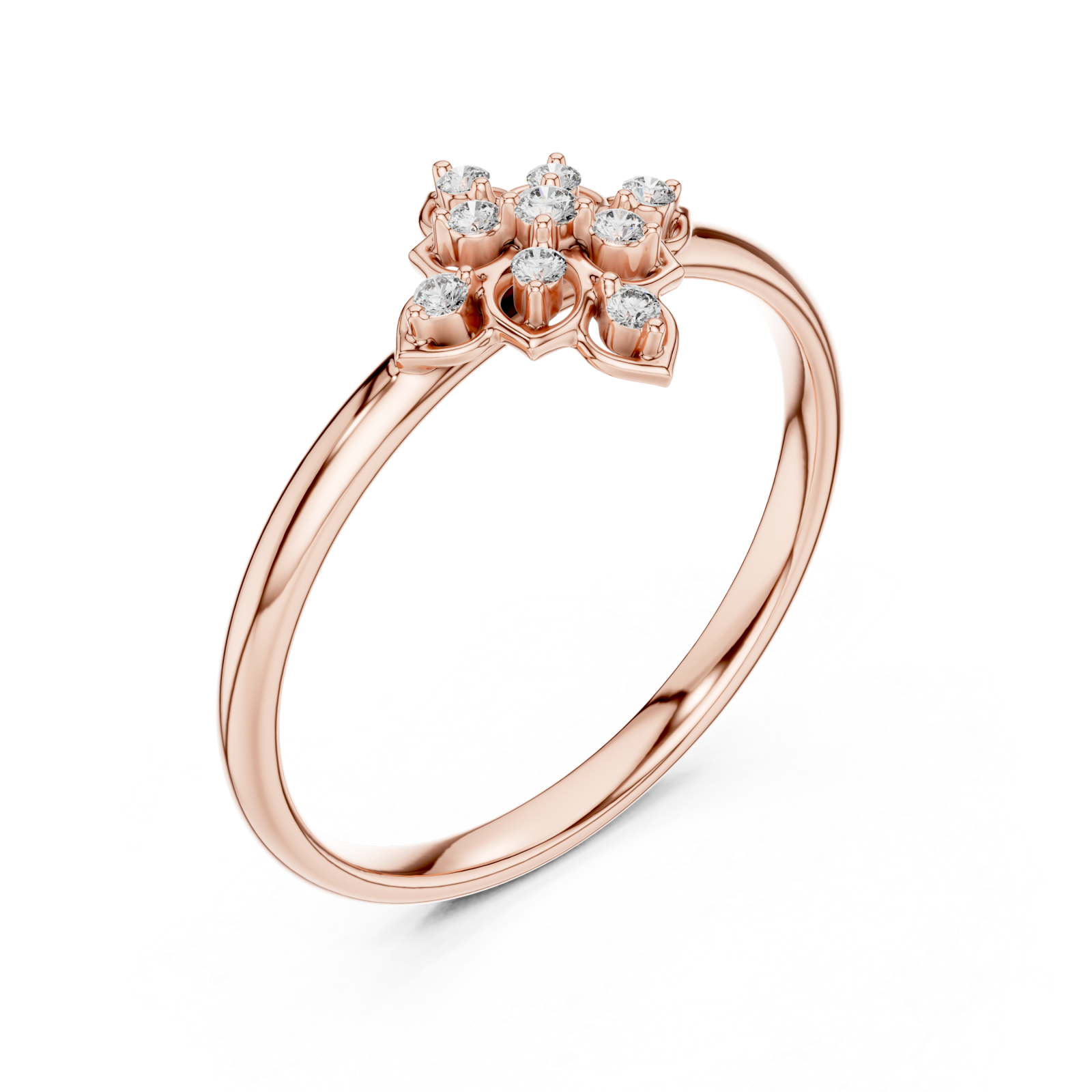  Rose Gold Dewdrop Harmony Band Ring Right View