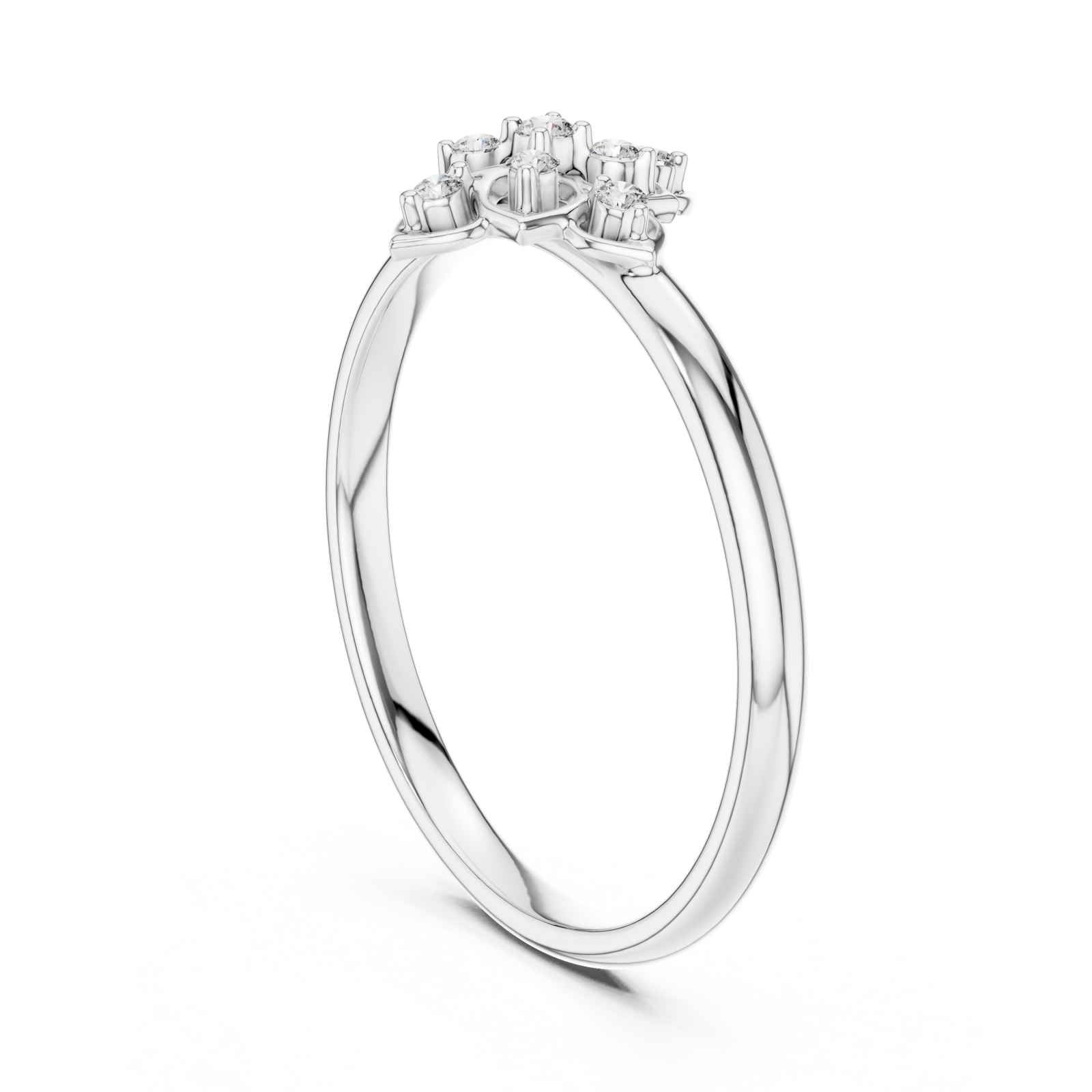  White Gold Dewdrop Harmony Band Ring Left View