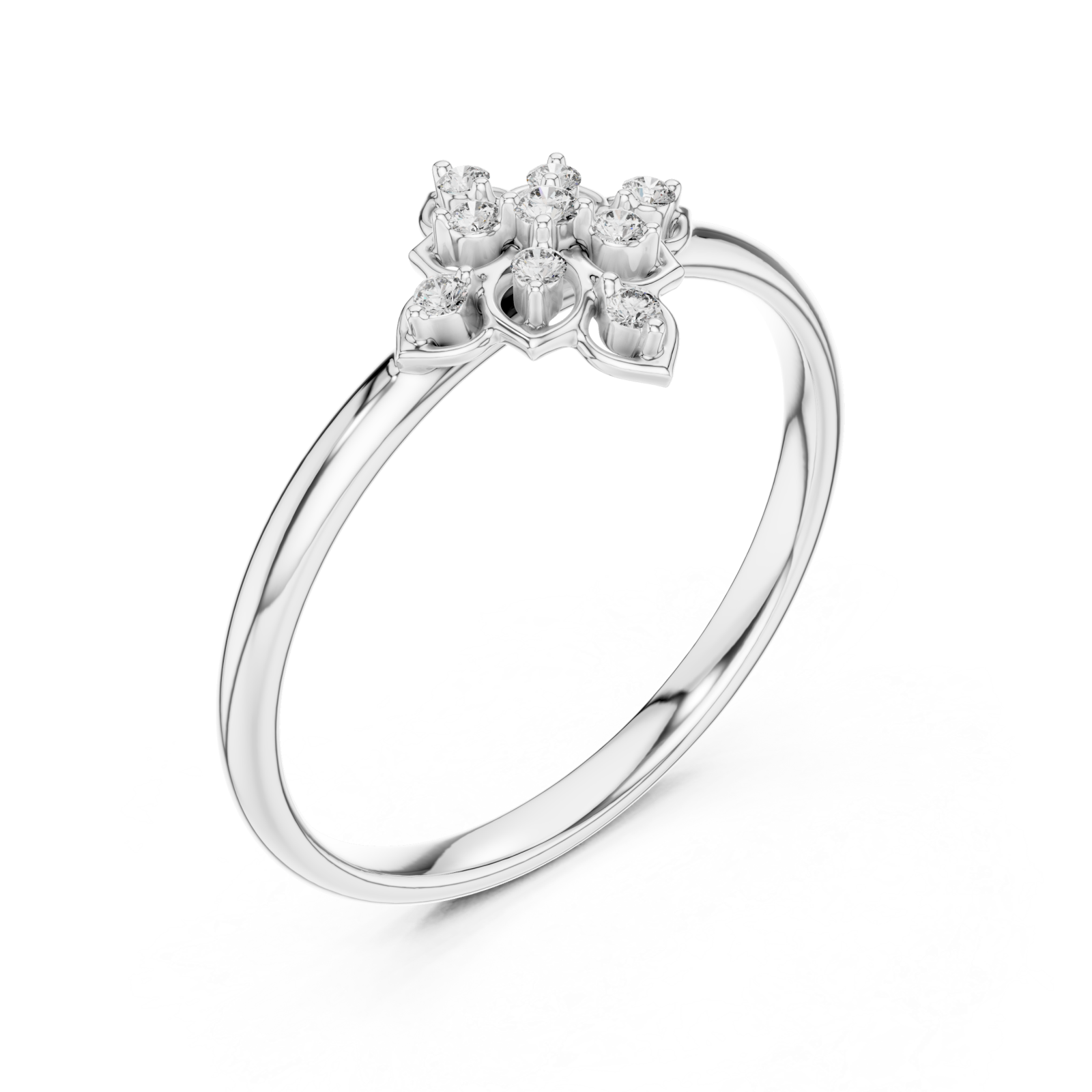  White Gold Dewdrop Harmony Band Ring Right View