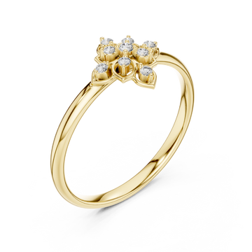 Gold Dewdrop Harmony Band Ring Right View