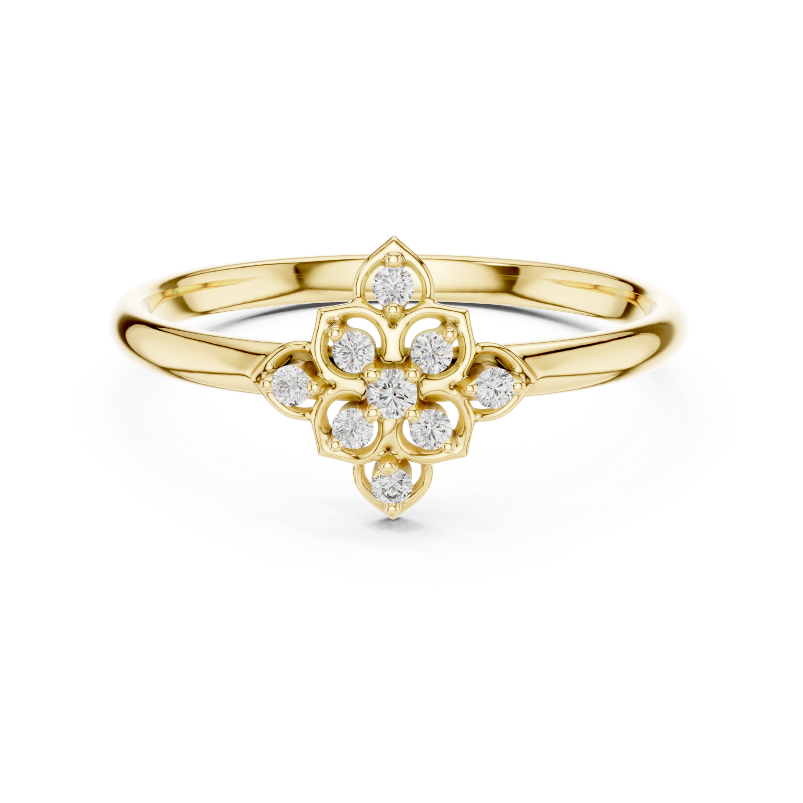  Gold Dewdrop Harmony Band Ring Front View