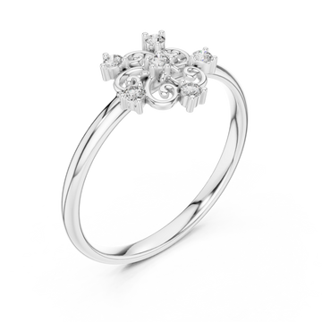  White Gold Grand Folia Blossom Cluster Band Right View