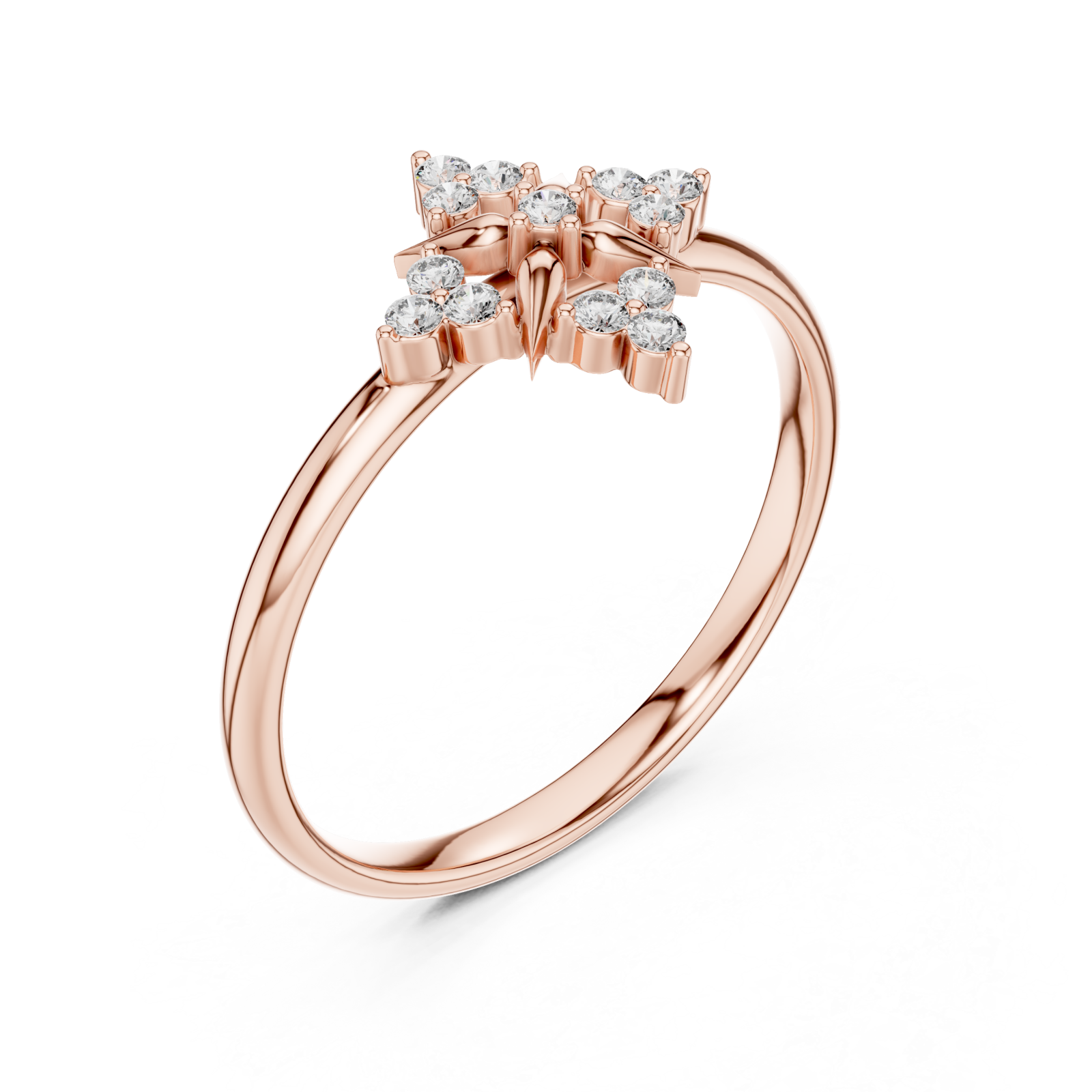  Rose Gold Serenade Petal Graceful Stackable Ring Right View