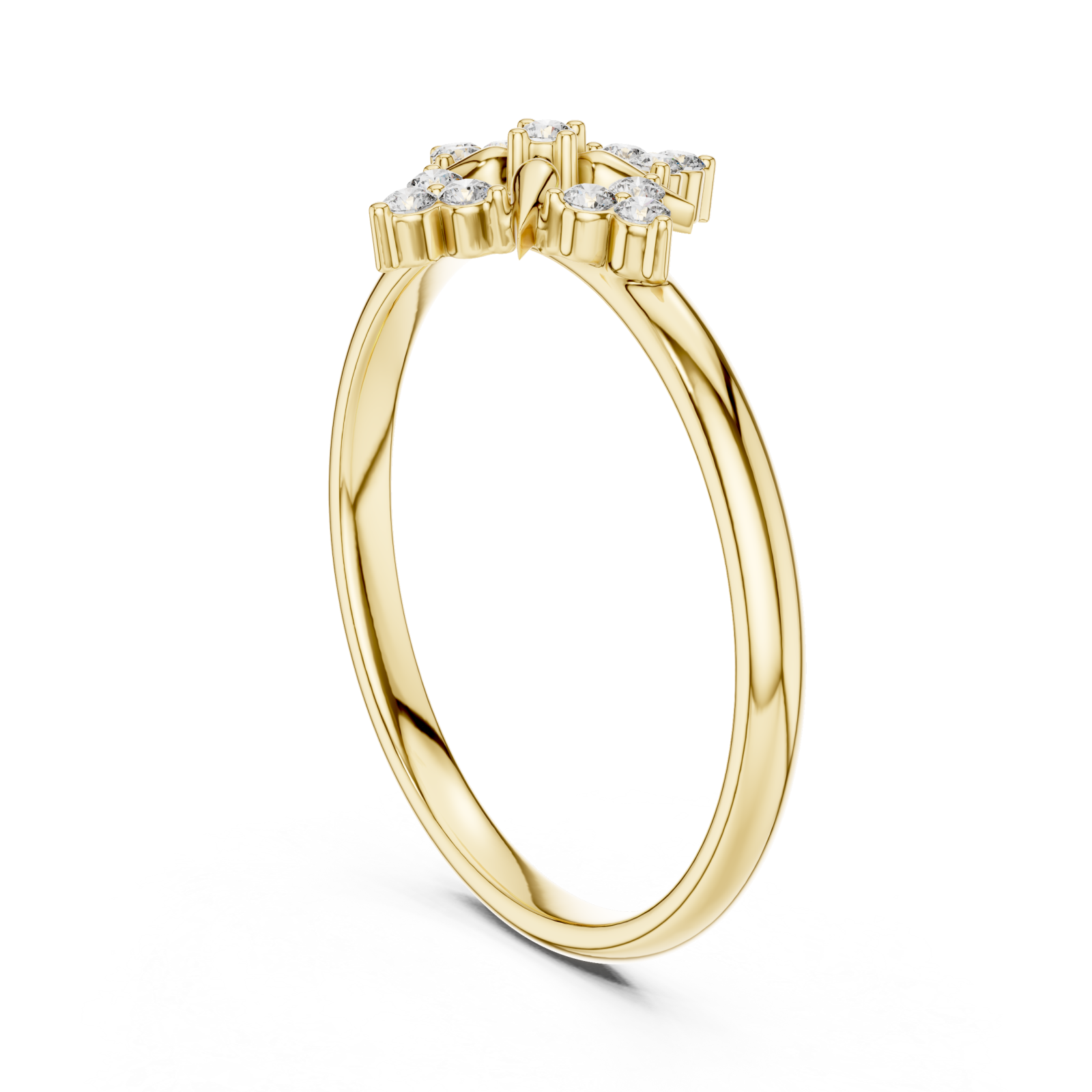  Gold Serenade Petal Graceful Stackable Ring Left View