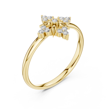 Gold Serenade Petal Graceful Stackable Ring Right View