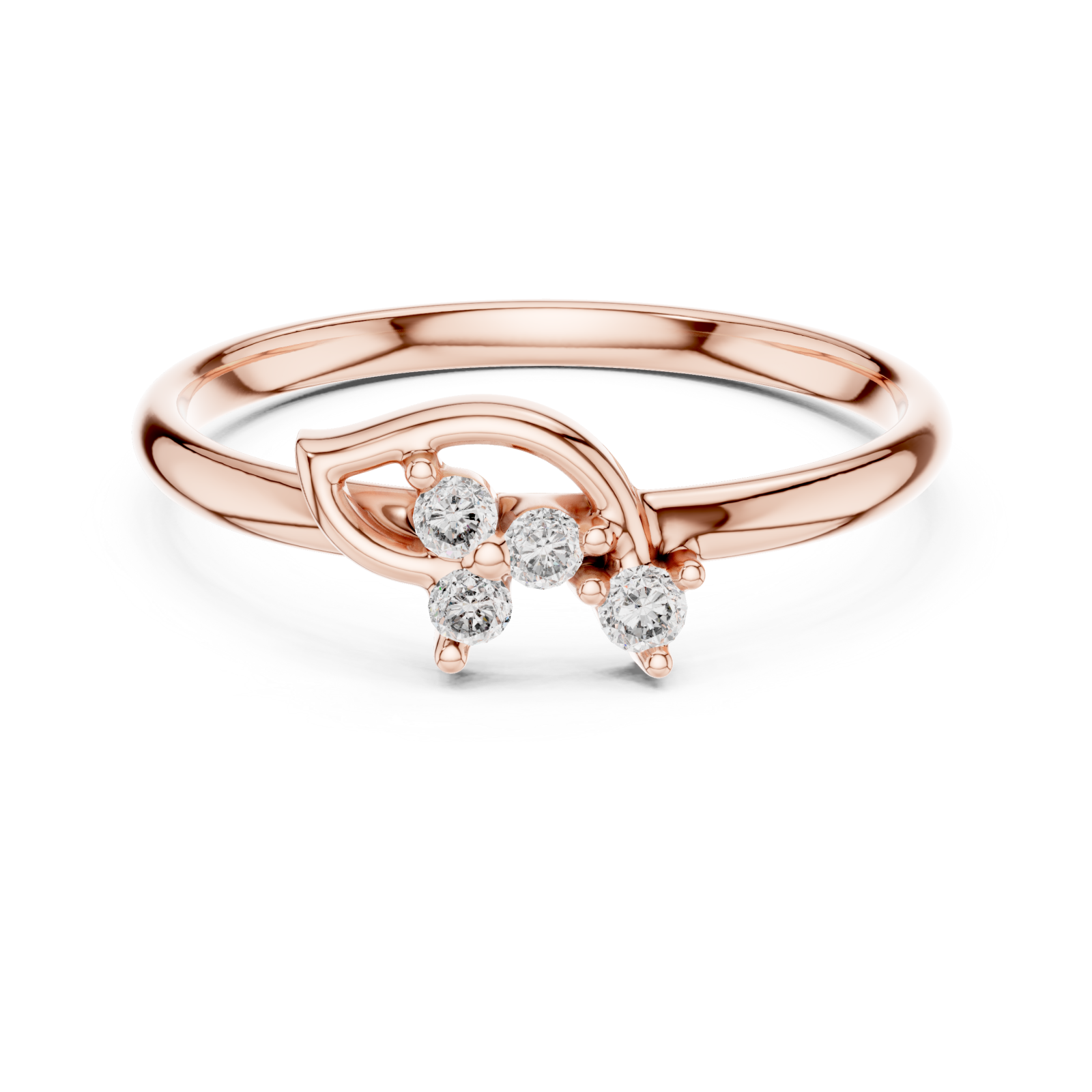  Rose Gold Celestial Arc Radiance Band Front View