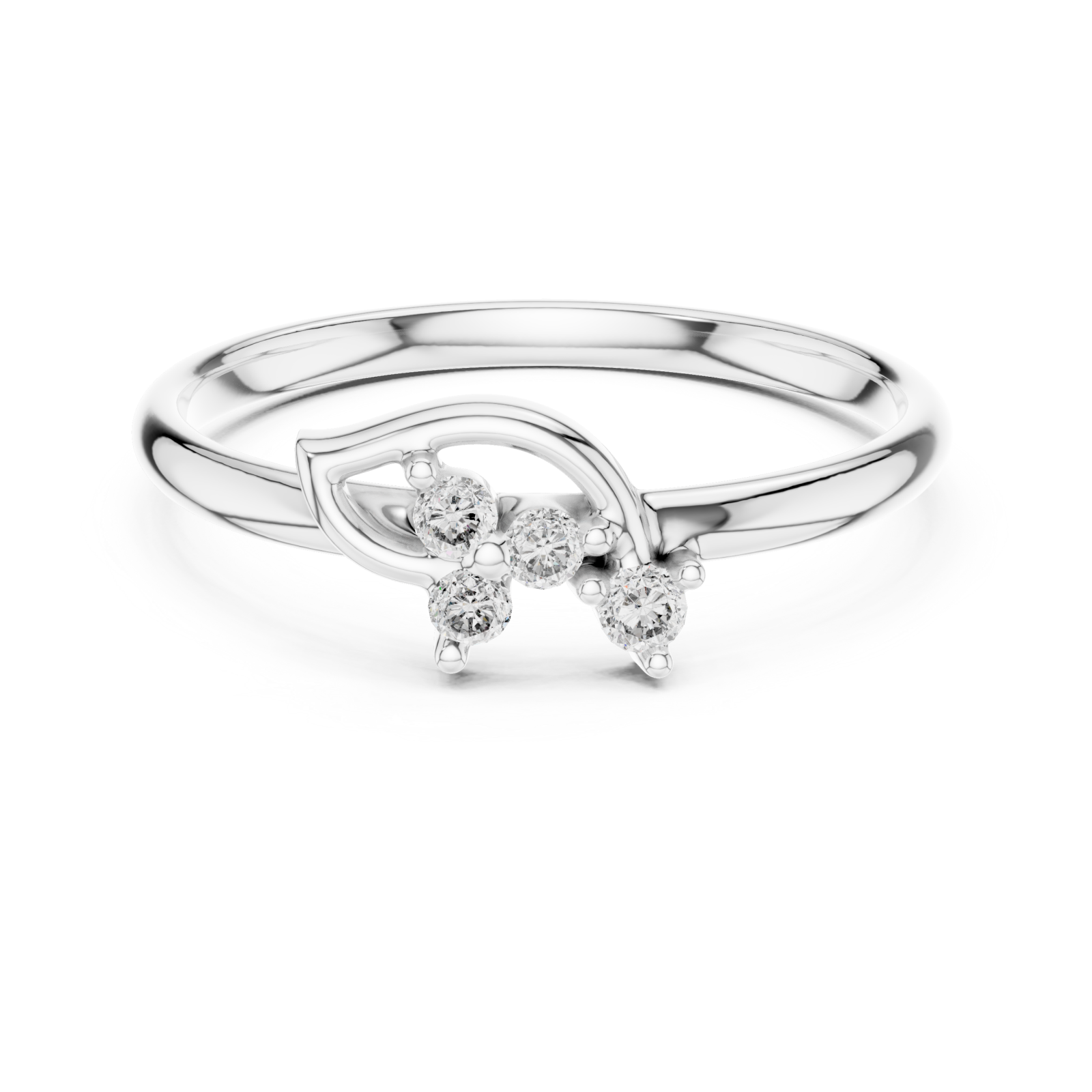  White Gold Celestial Arc Radiance Band Front View