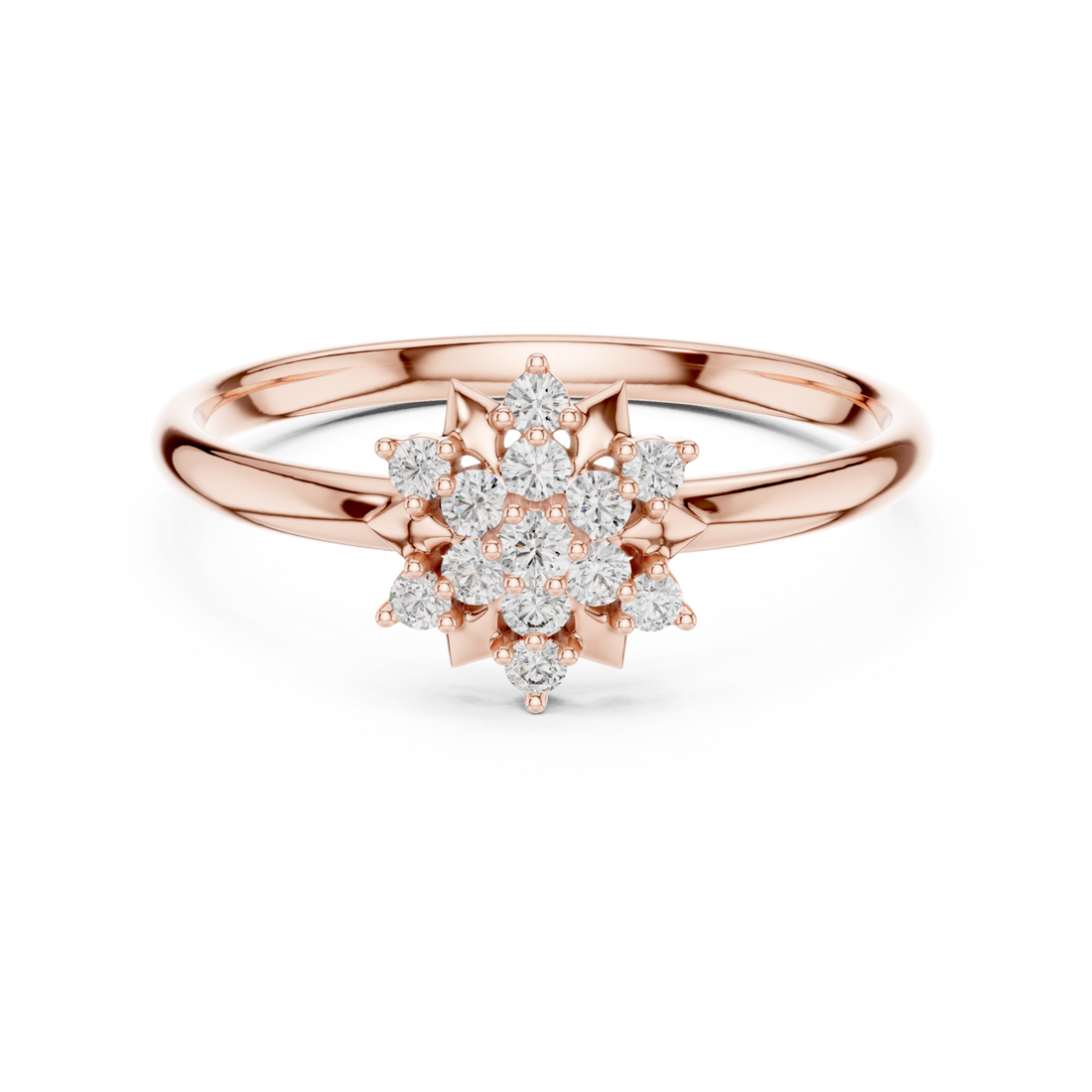  Rose Gold Starlet Bloom Cluster Ring Right View