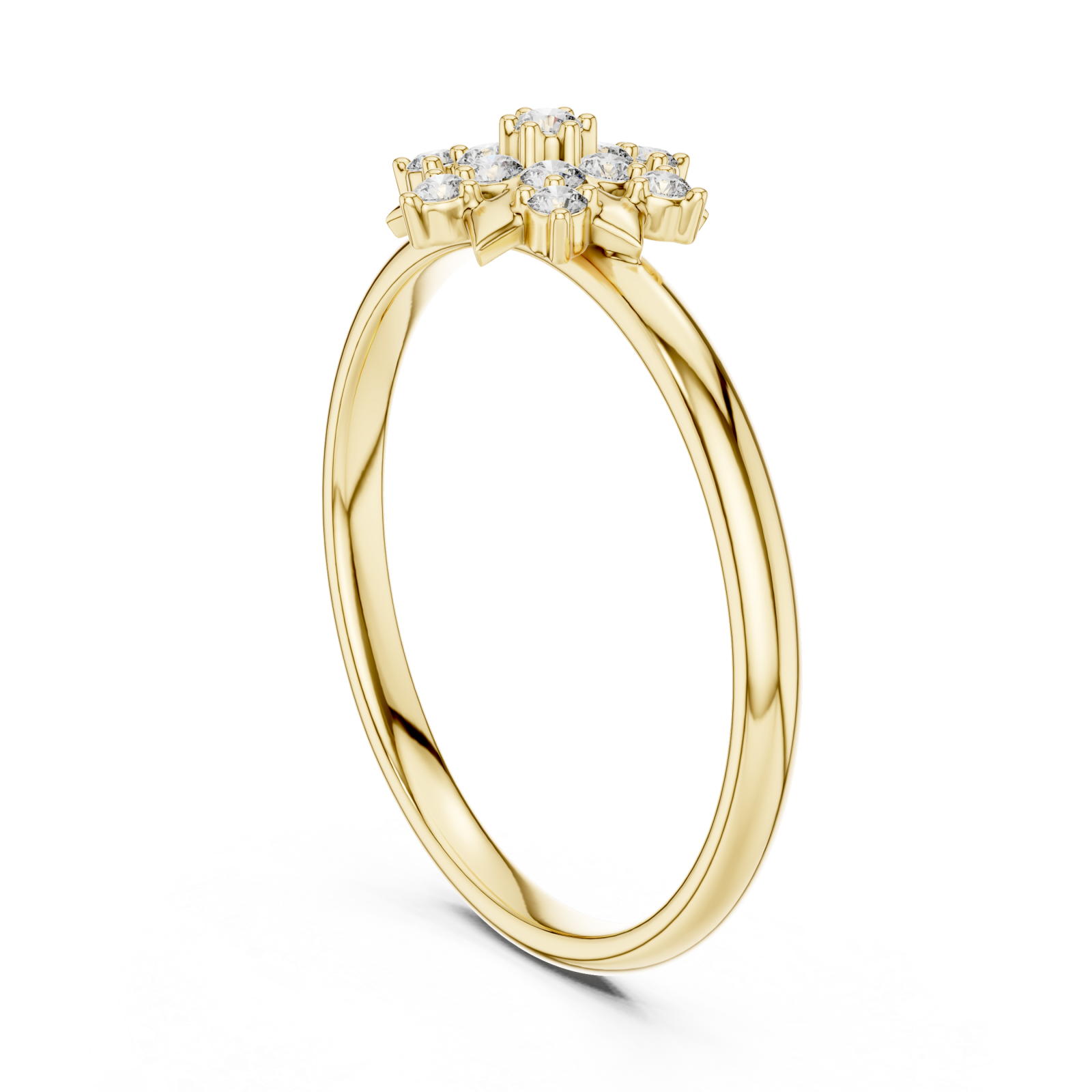  Gold Starlet Bloom Cluster Ring Left View