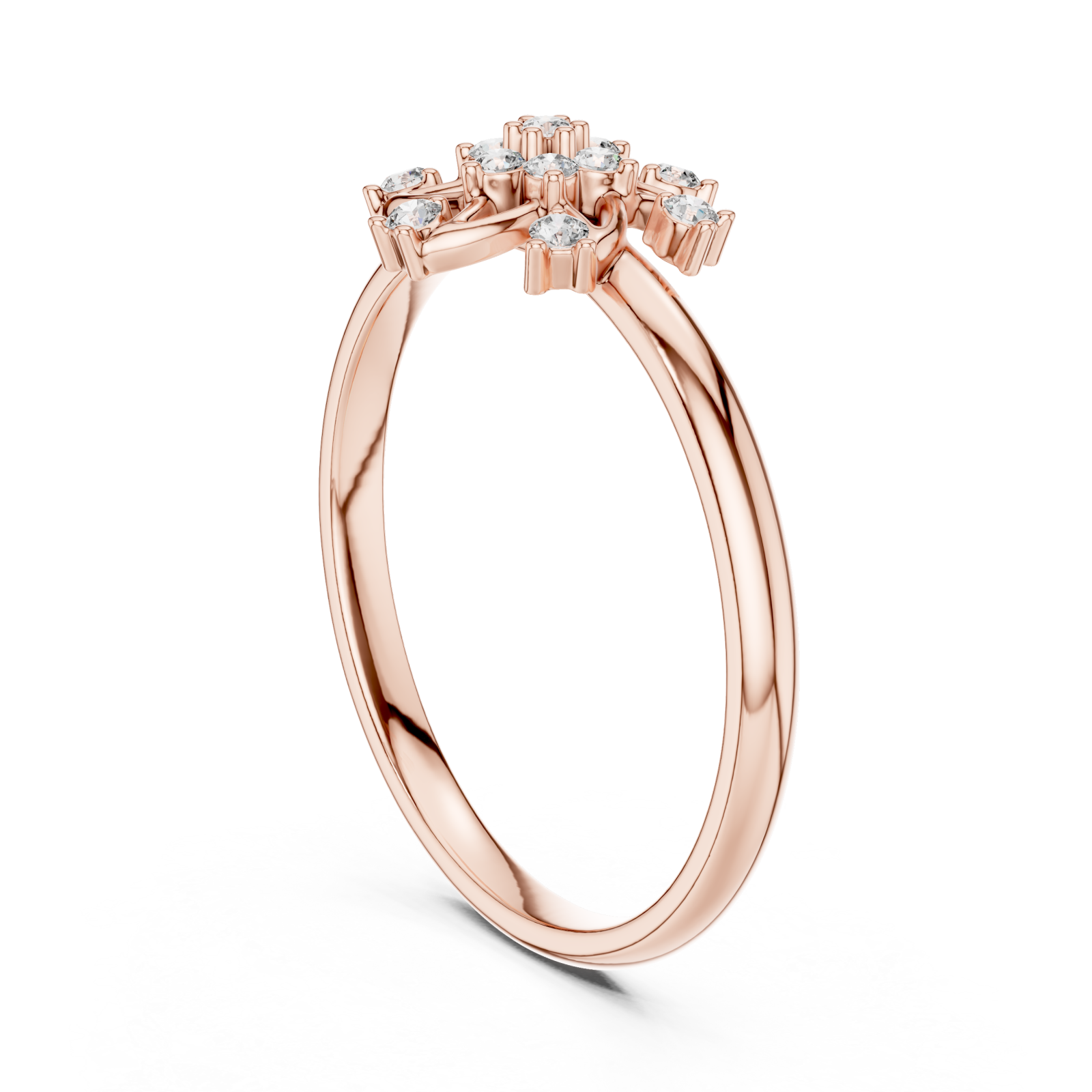  Rose Gold Willow Cluster Ring Left View