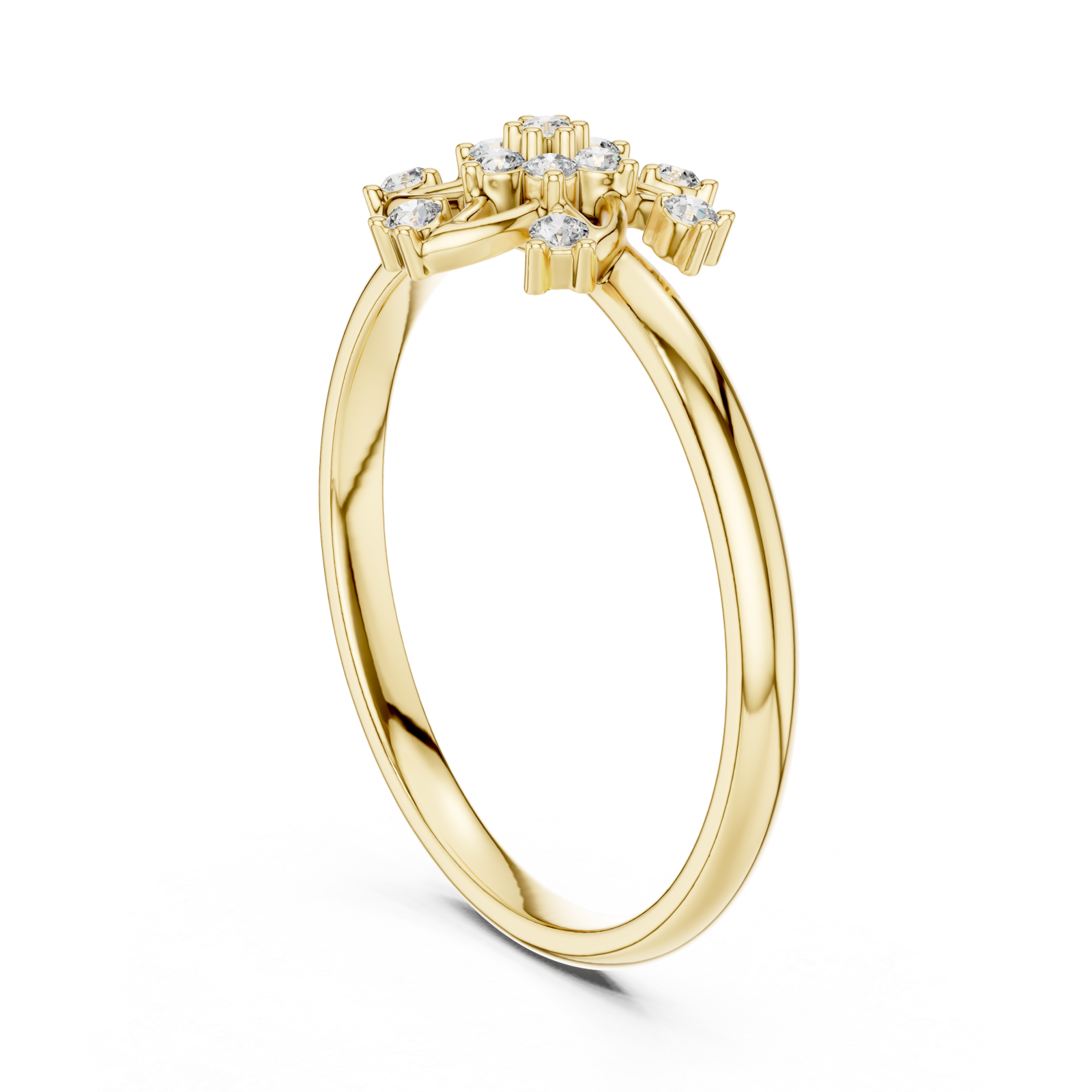  Gold Willow Cluster Ring Left View