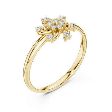 Gold Willow Cluster Ring Right View