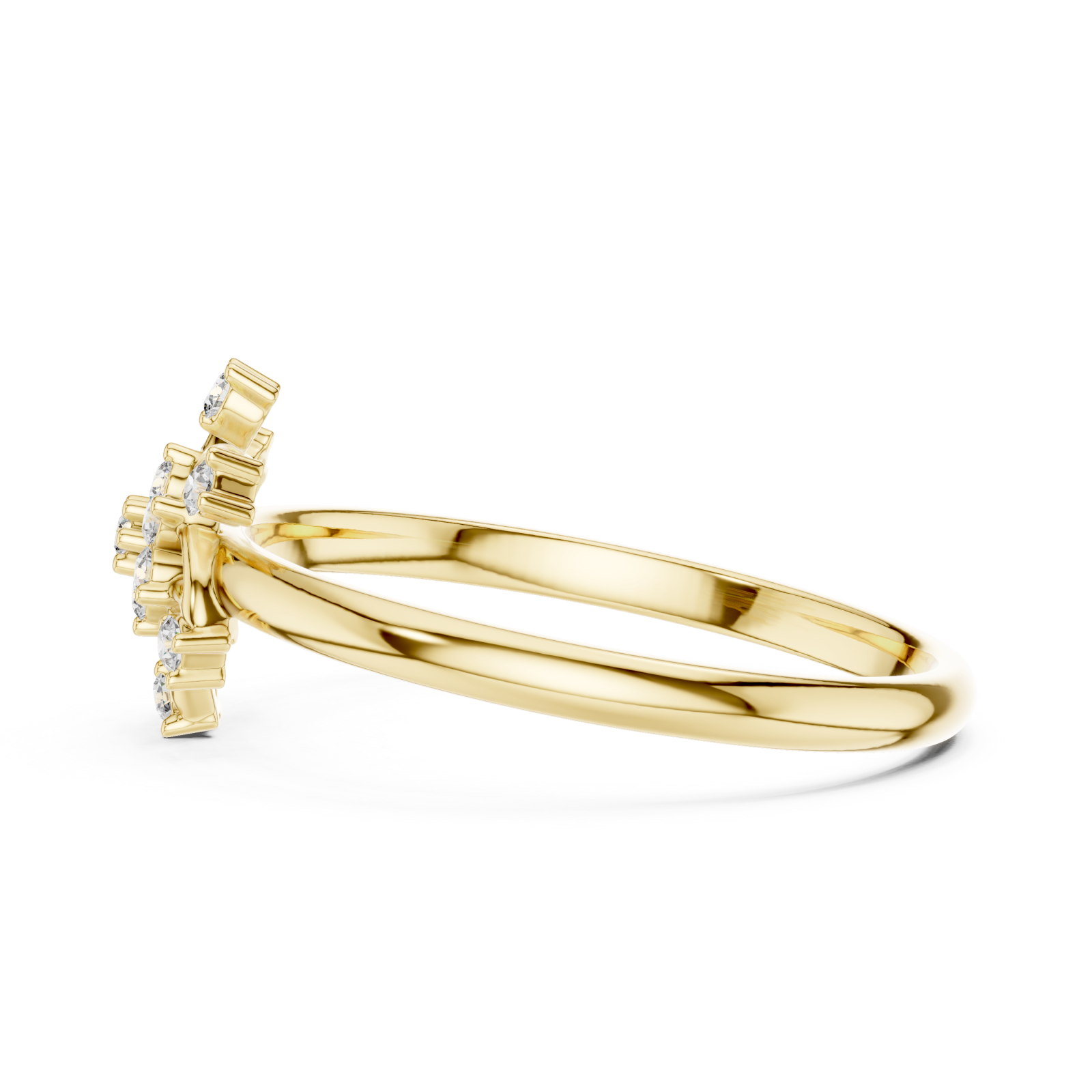  Gold Willow Cluster Ring Side View