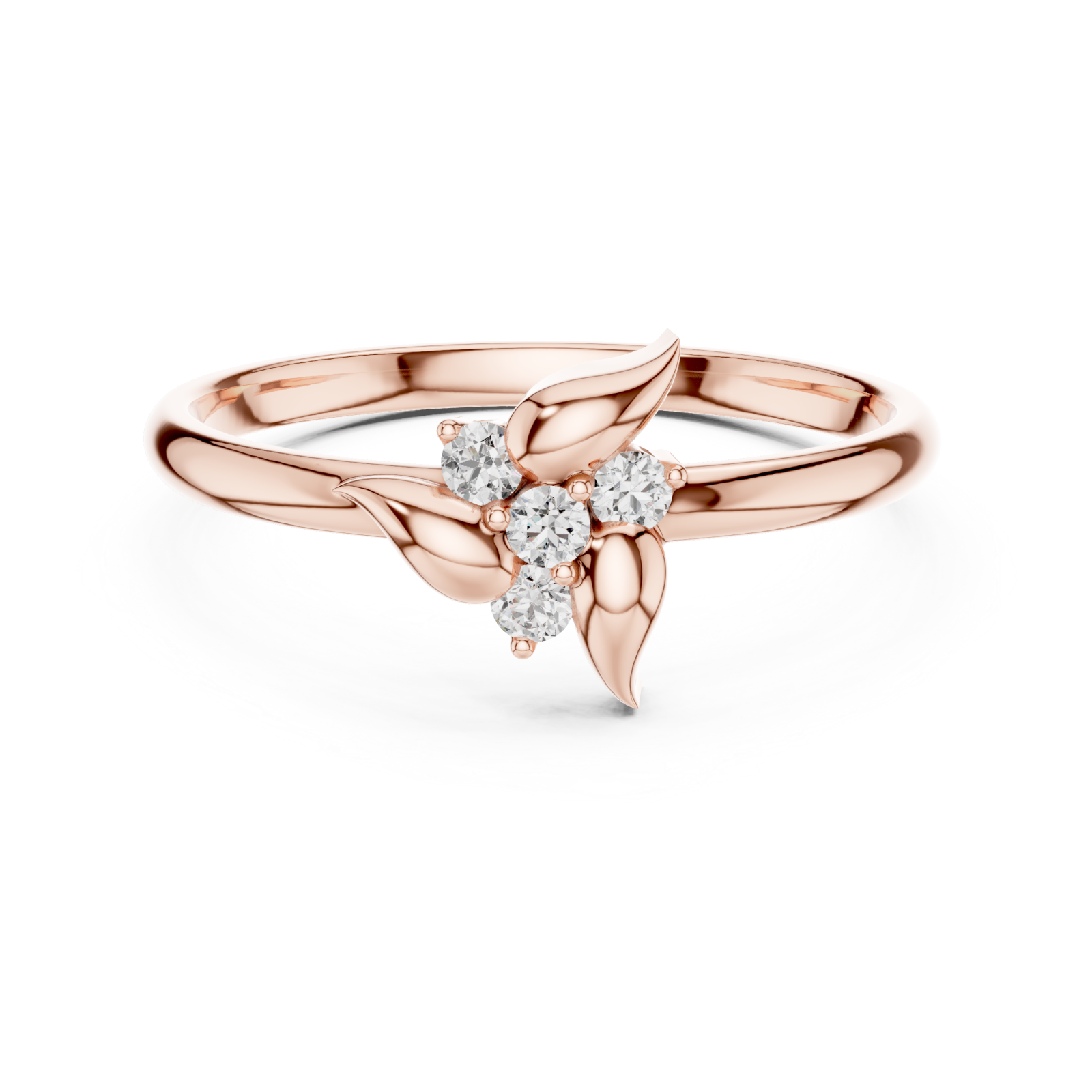  Rose Gold Willow Whisper Ring Front View