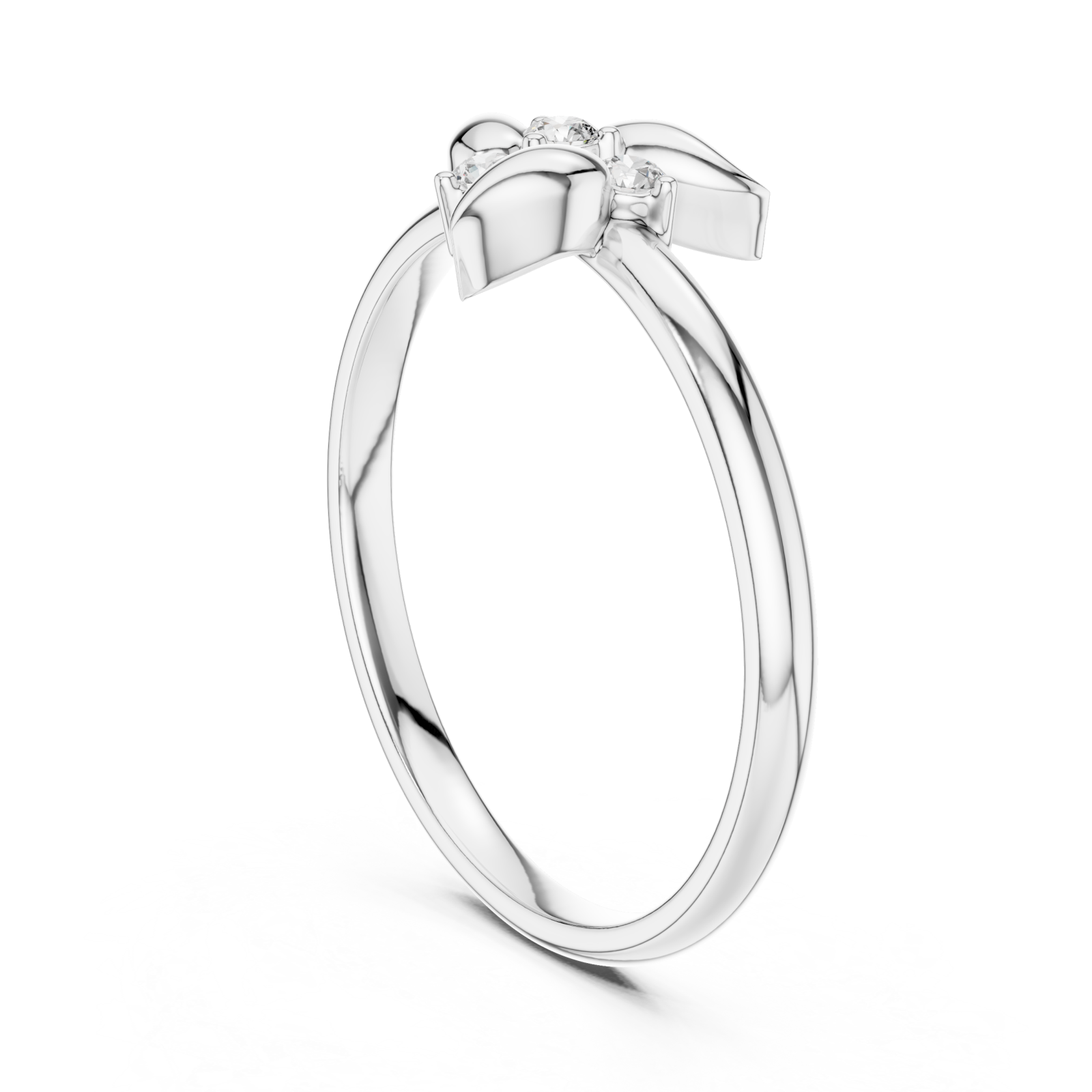  White Gold Willow Whisper Ring Left View