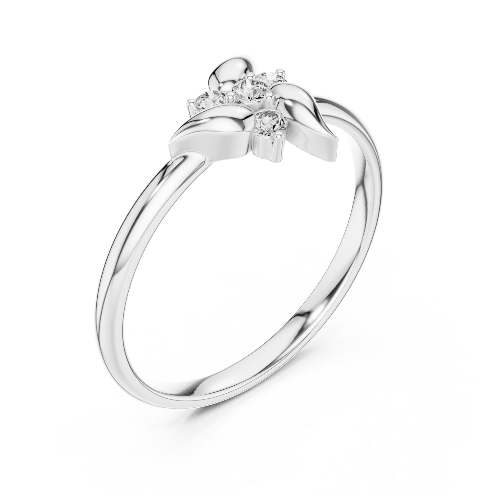  White Gold Willow Whisper Ring Right View