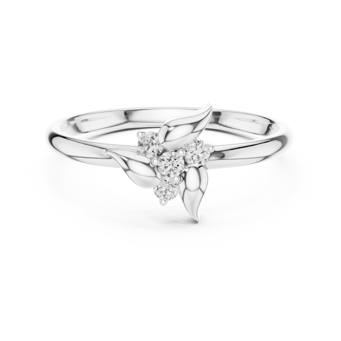  White Gold Willow Whisper Ring Right View