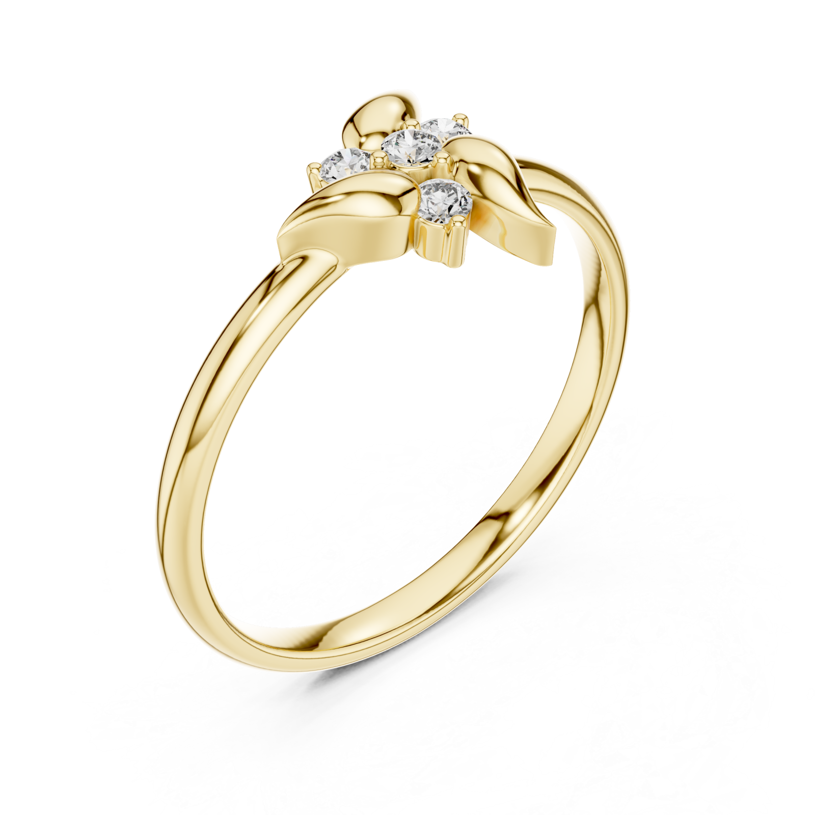 Gold Willow Whisper Ring Right View