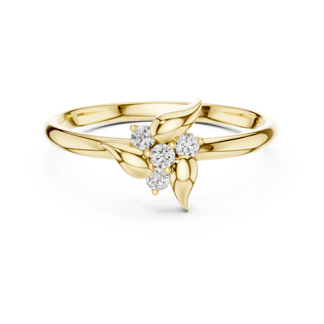 Gold Willow Whisper Ring Right View