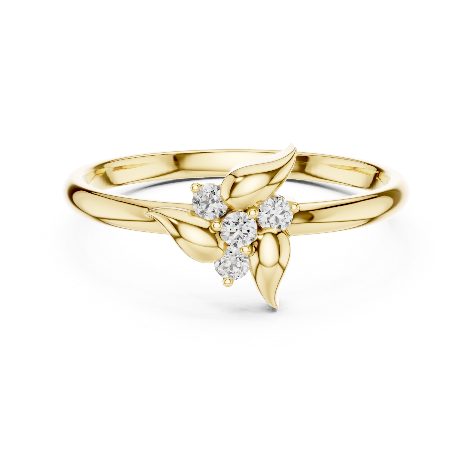  Gold Willow Whisper Ring Front View